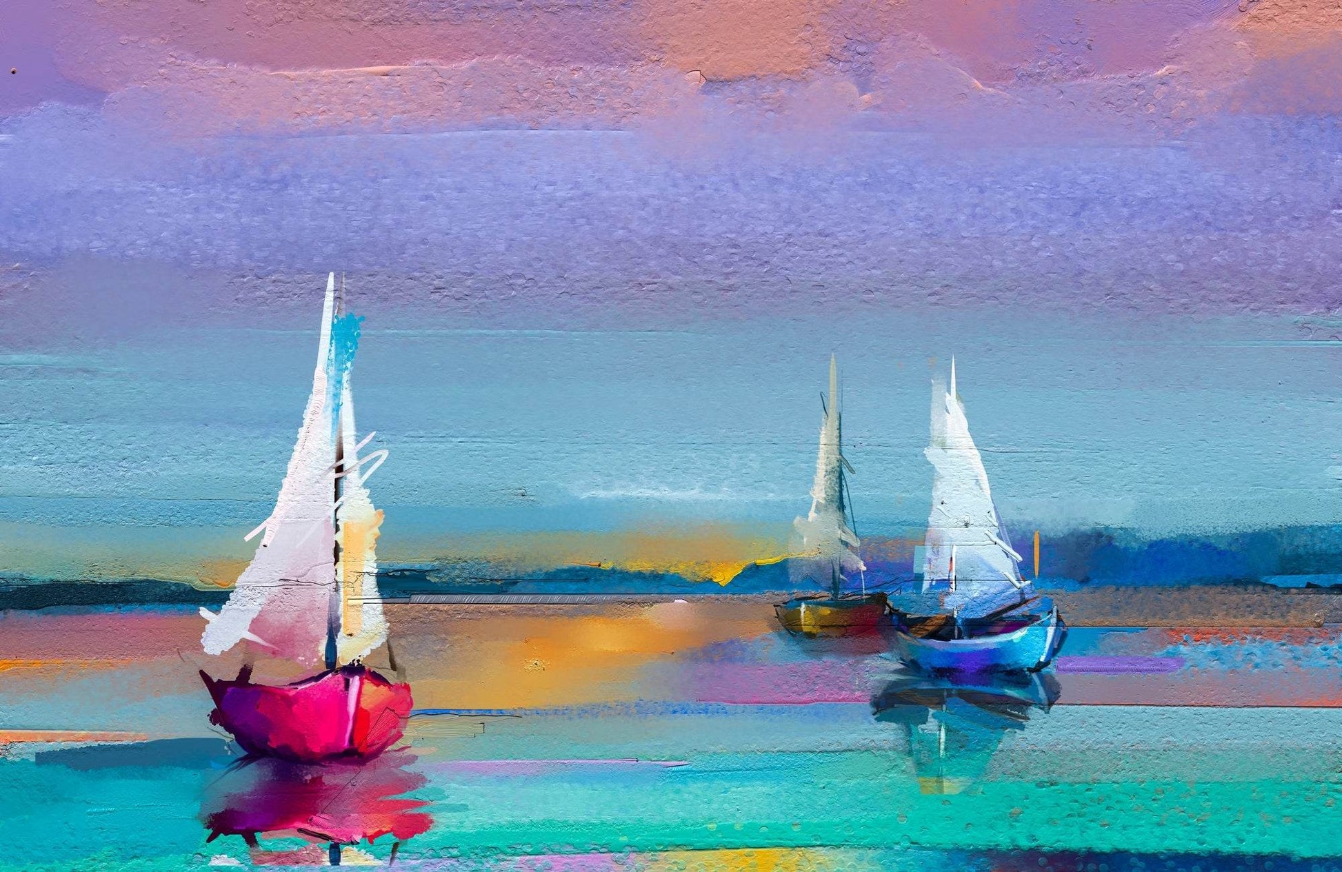 Colorful Boats of Fishermen Wall Art - beink online art store