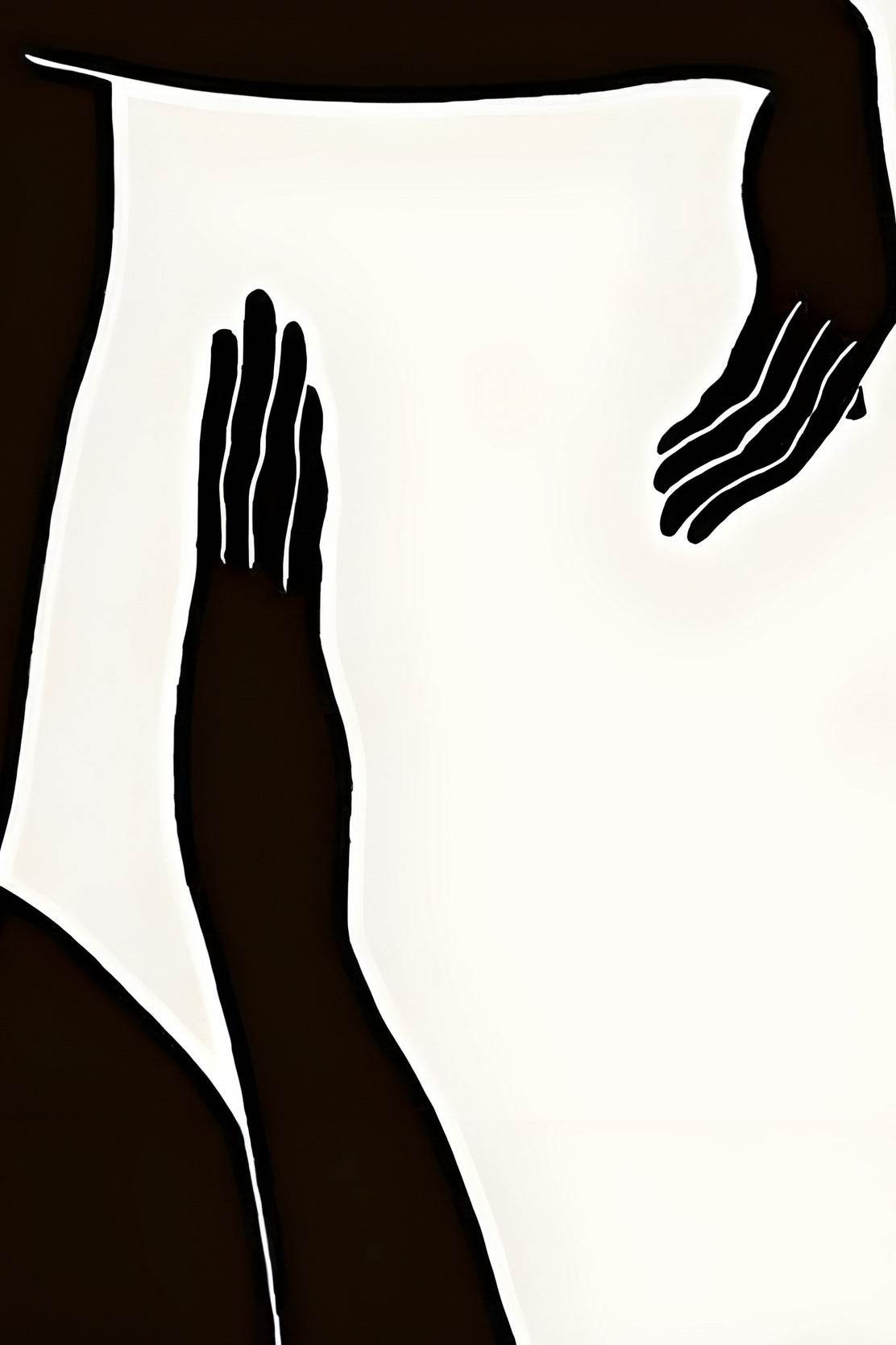 Black Silhouette of Hands Modern Wall Art - beink online art store
