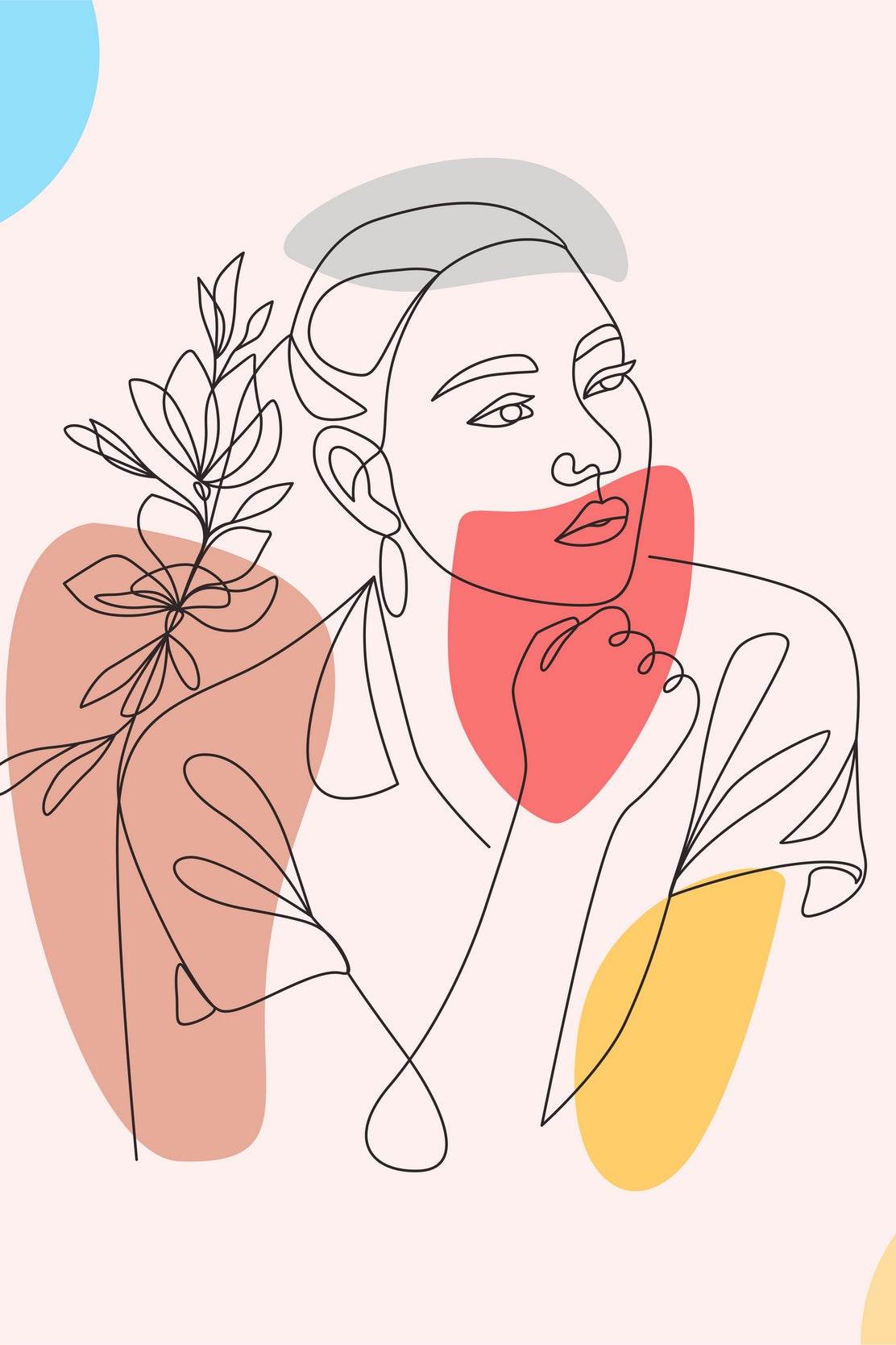 Minimal Design Of A Woman's Face Wall Art - beink online art store