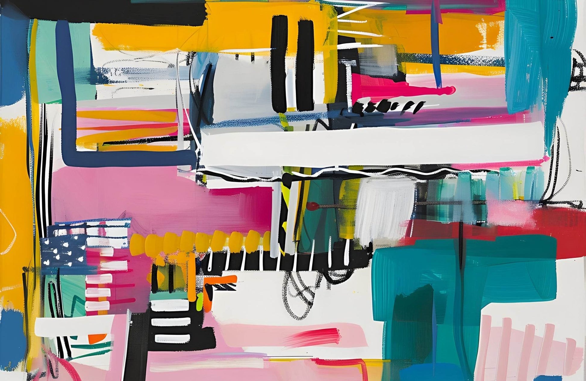 Colorful Abstract Acrylic Art Stripes - beink online art store