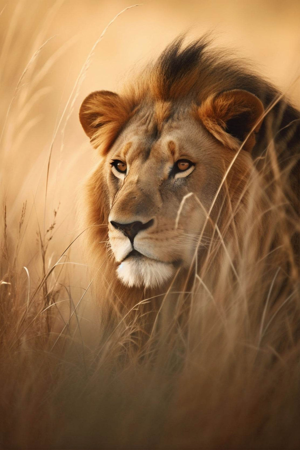 Painting of Lion Animal Wall Art - beink online art store