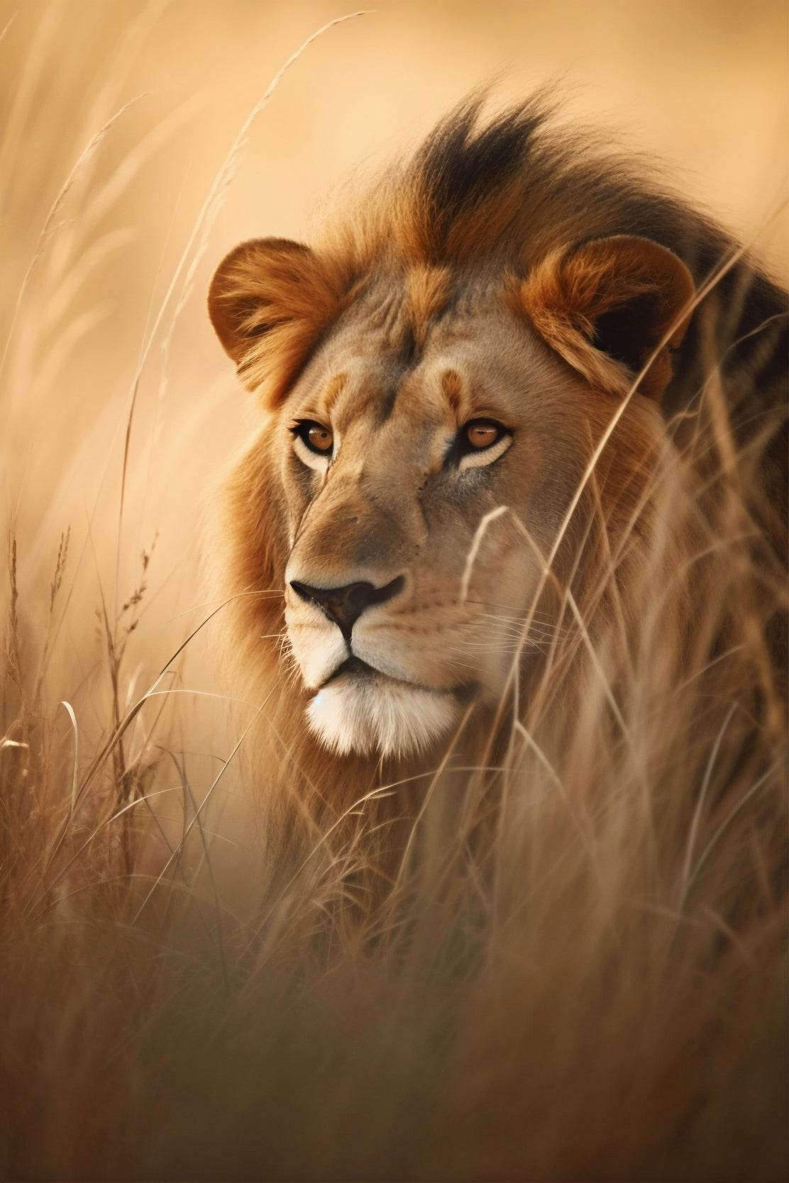 Painting of Lion Animal Wall Art - beink online art store