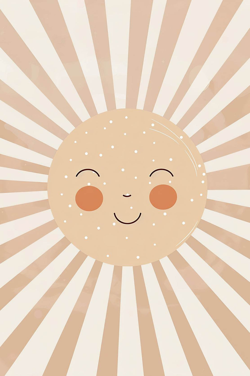 Painting of Blushed Cartoonish Sun - beink online art store