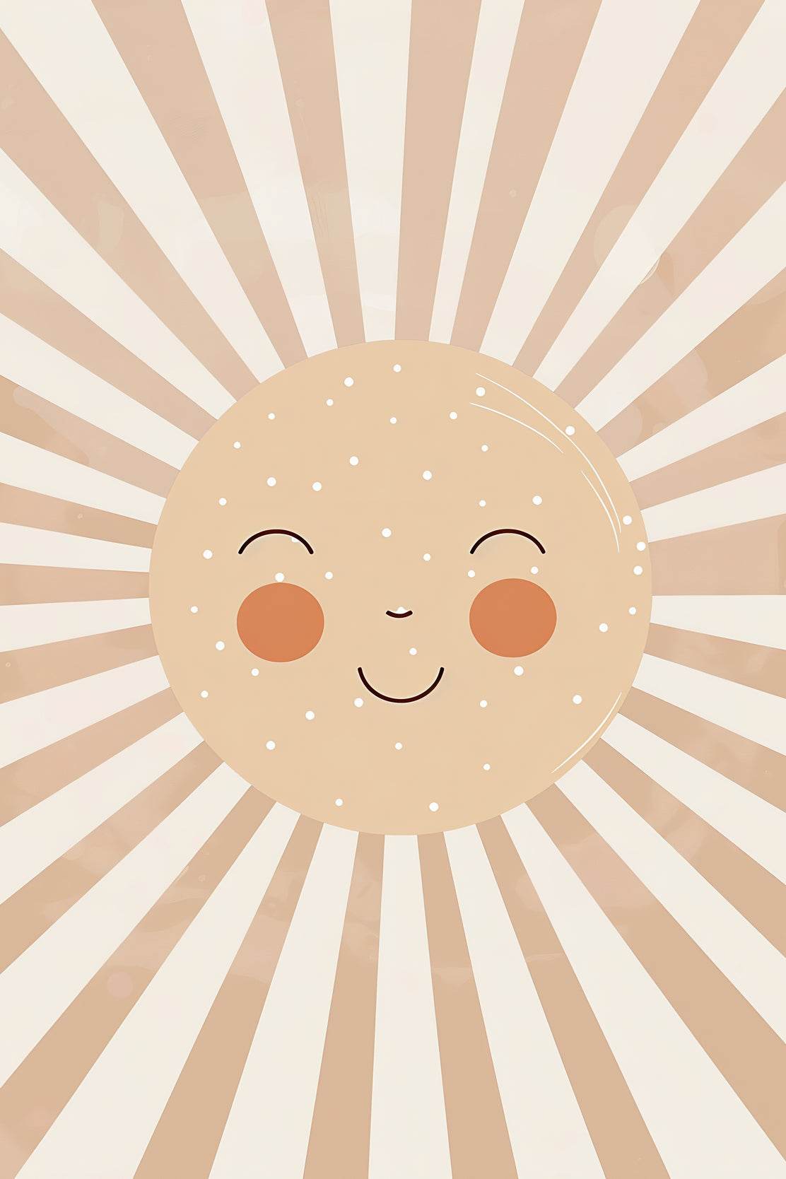 Painting of Blushed Cartoonish Sun - beink online art store