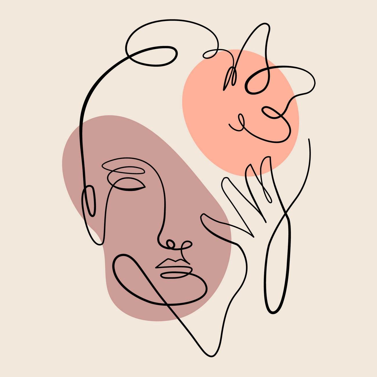 Face Mixed With Hands Wall Art - beink online art store