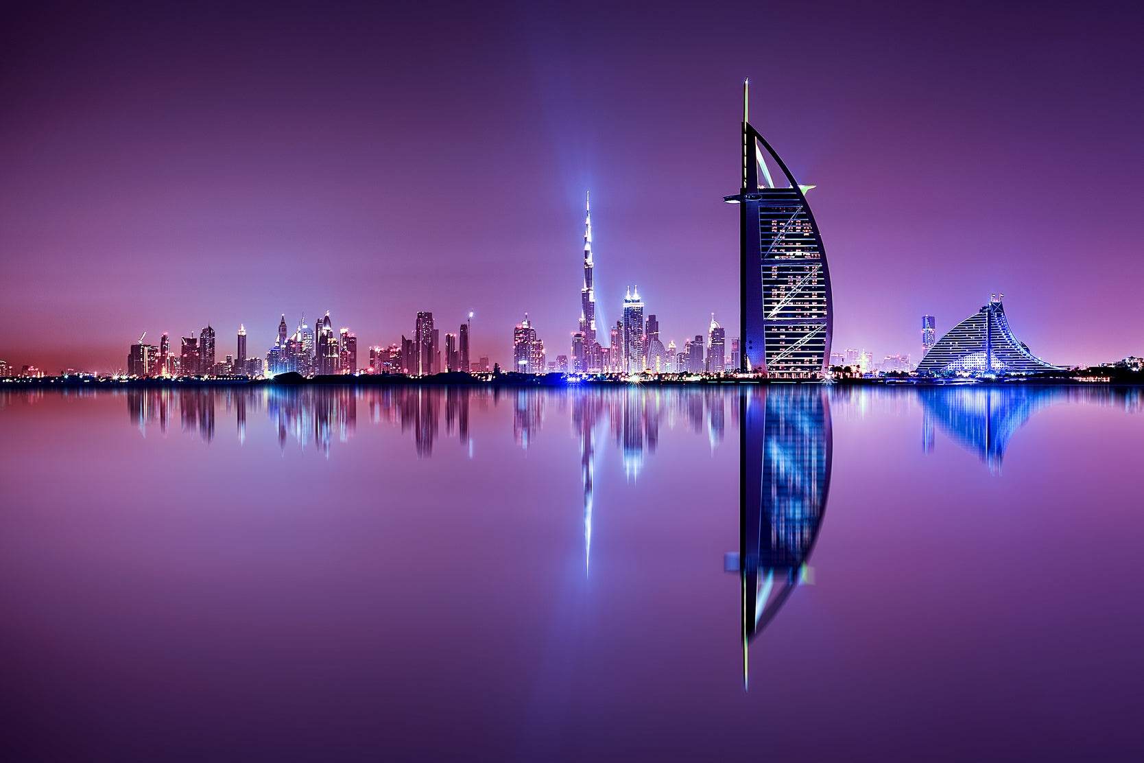Purple Night Skyline Artwork - beink online art store