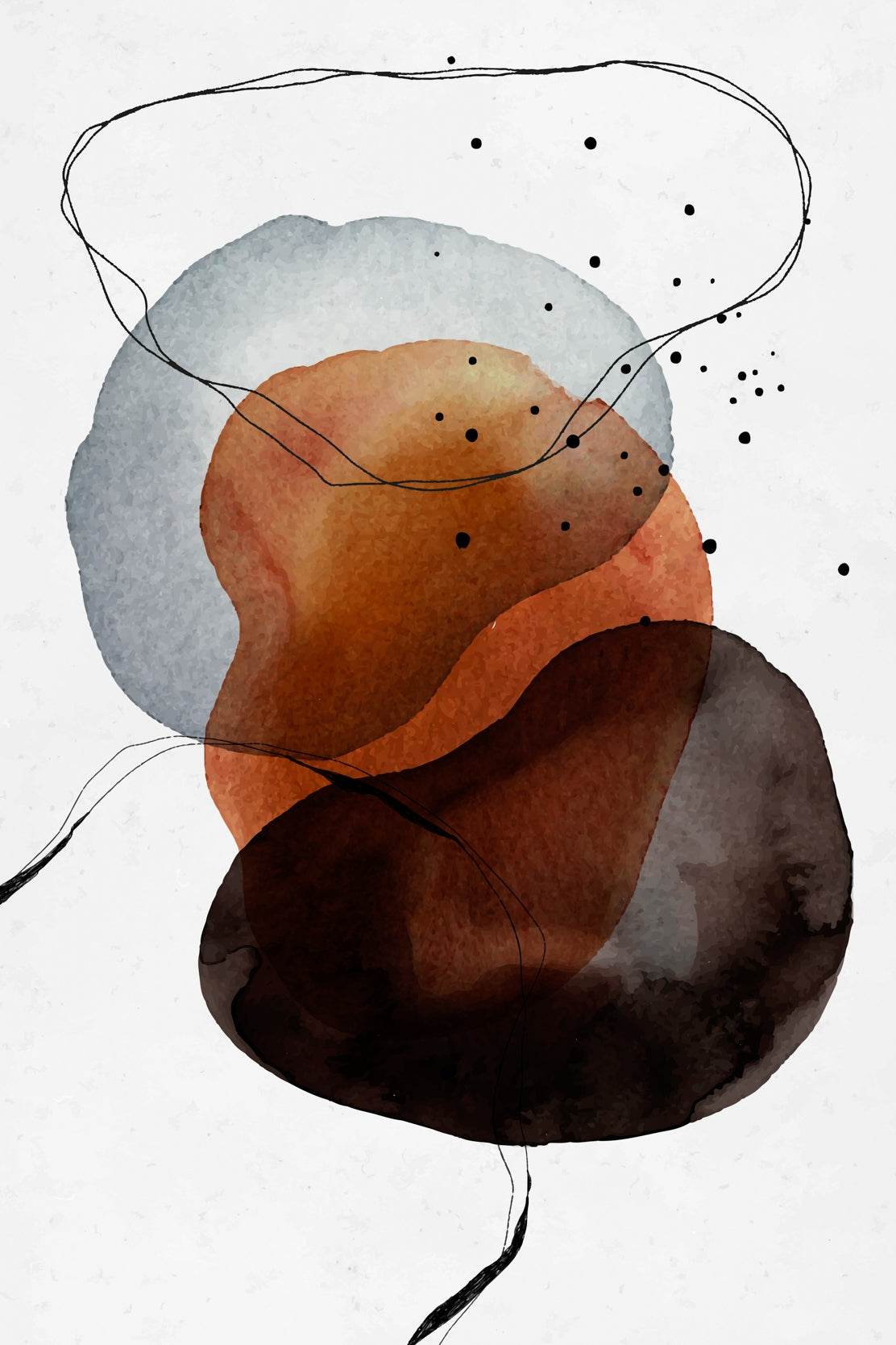 Boho Water Paint Abstract Wall Art - beink online art store