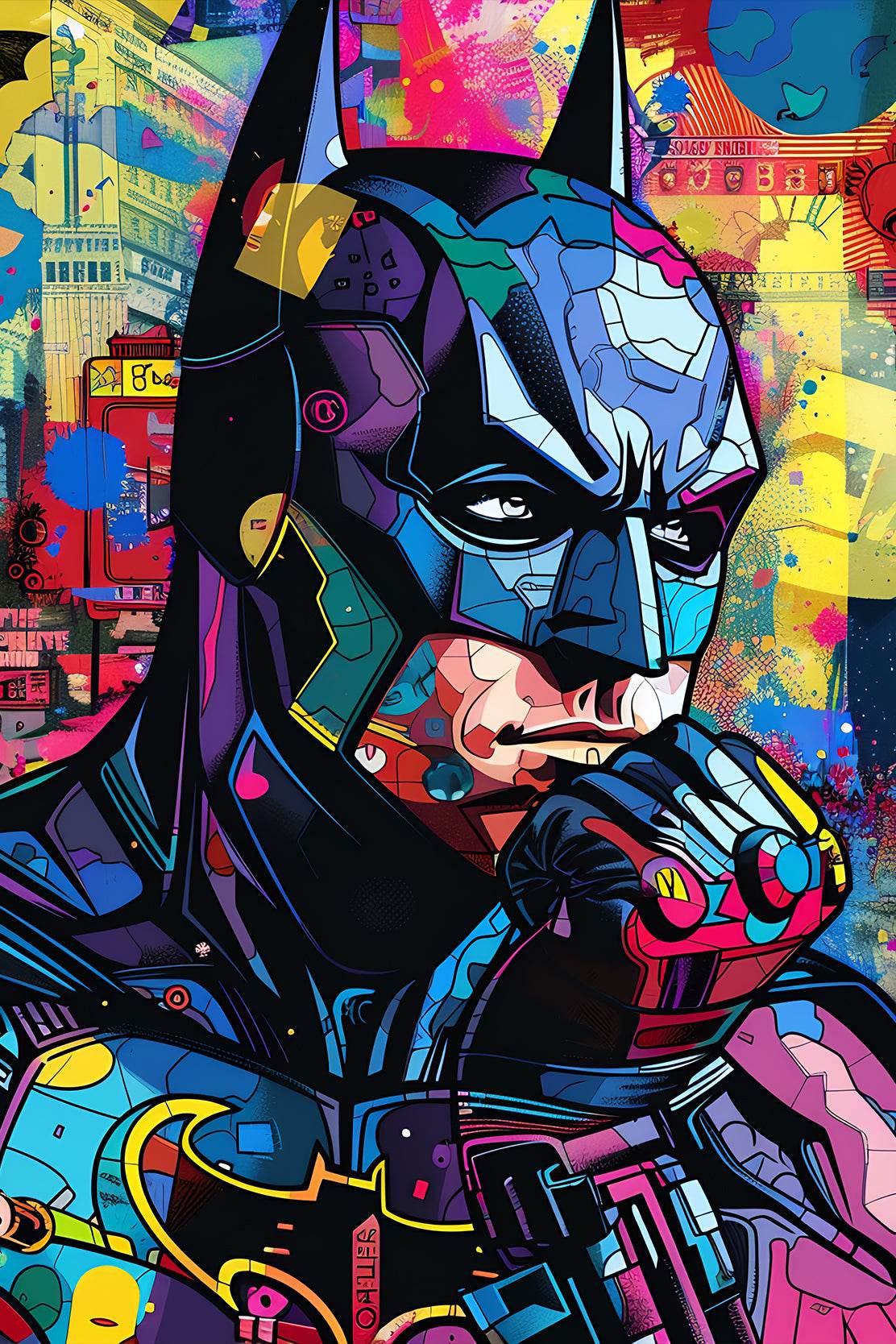 Cartoon Illustration Painting of Batman - beink online art store