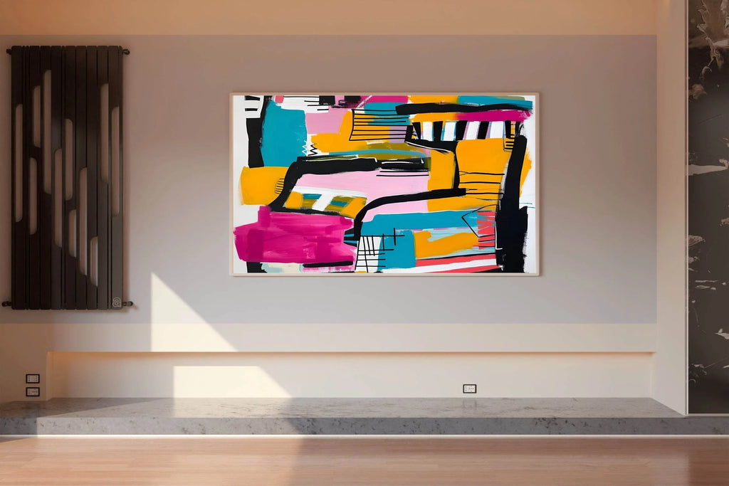 Abstract Compositions with Geometric Shapes Abstract Brushstrokes - beink online art store