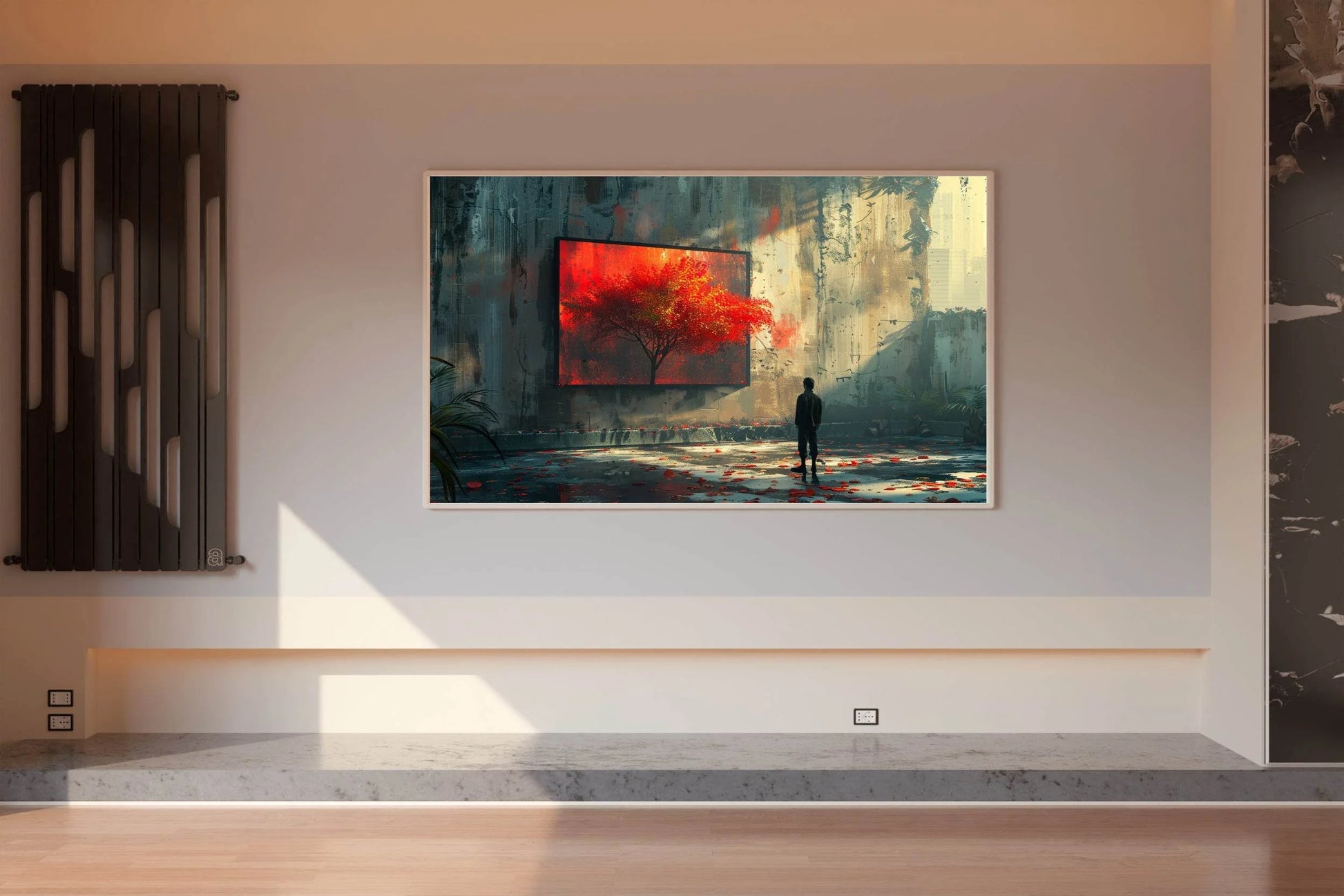 Person Watching the Red Tree Painting Digital Art - beink online art store