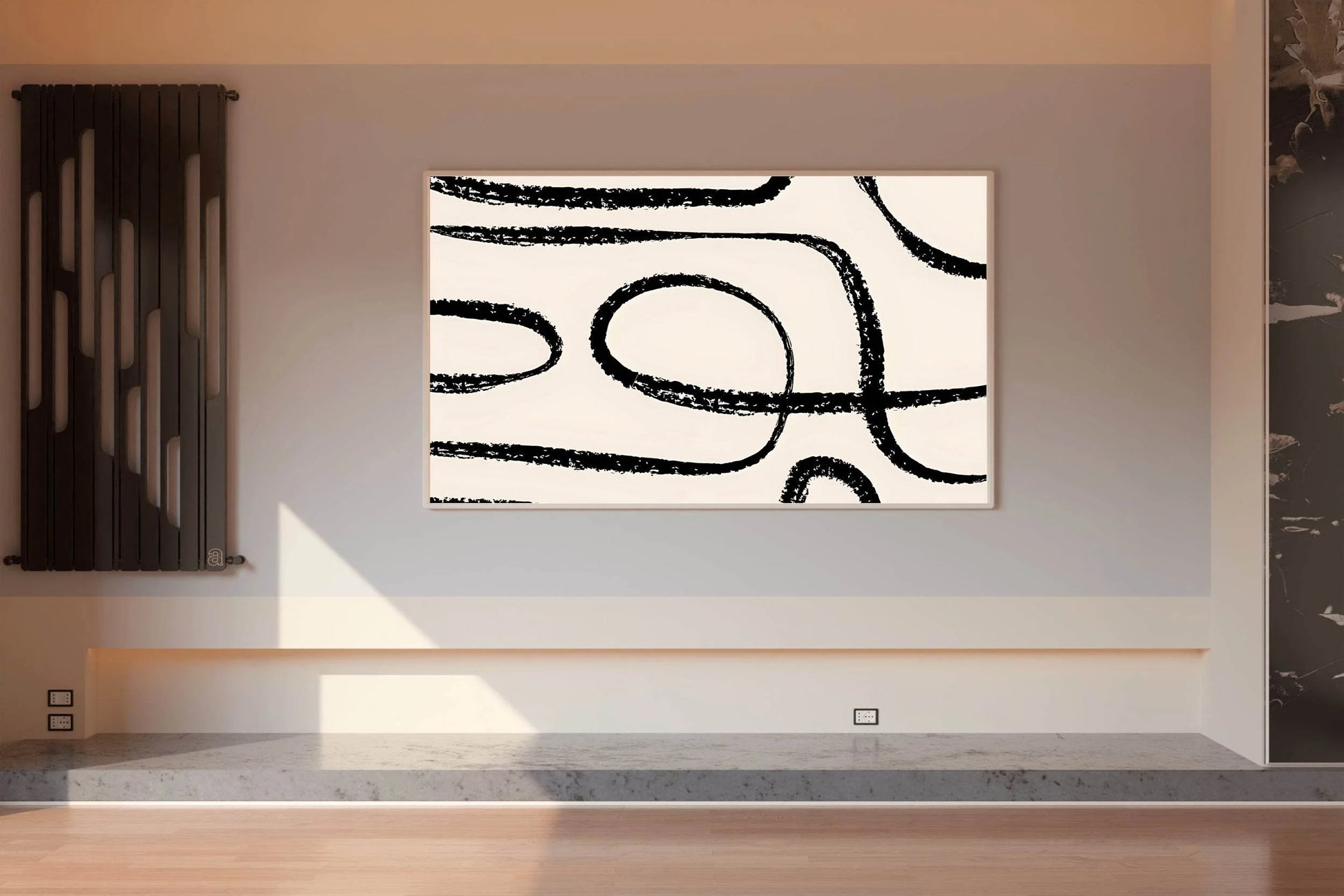 Black Ink Trails Modern Wall Art - beink online art store