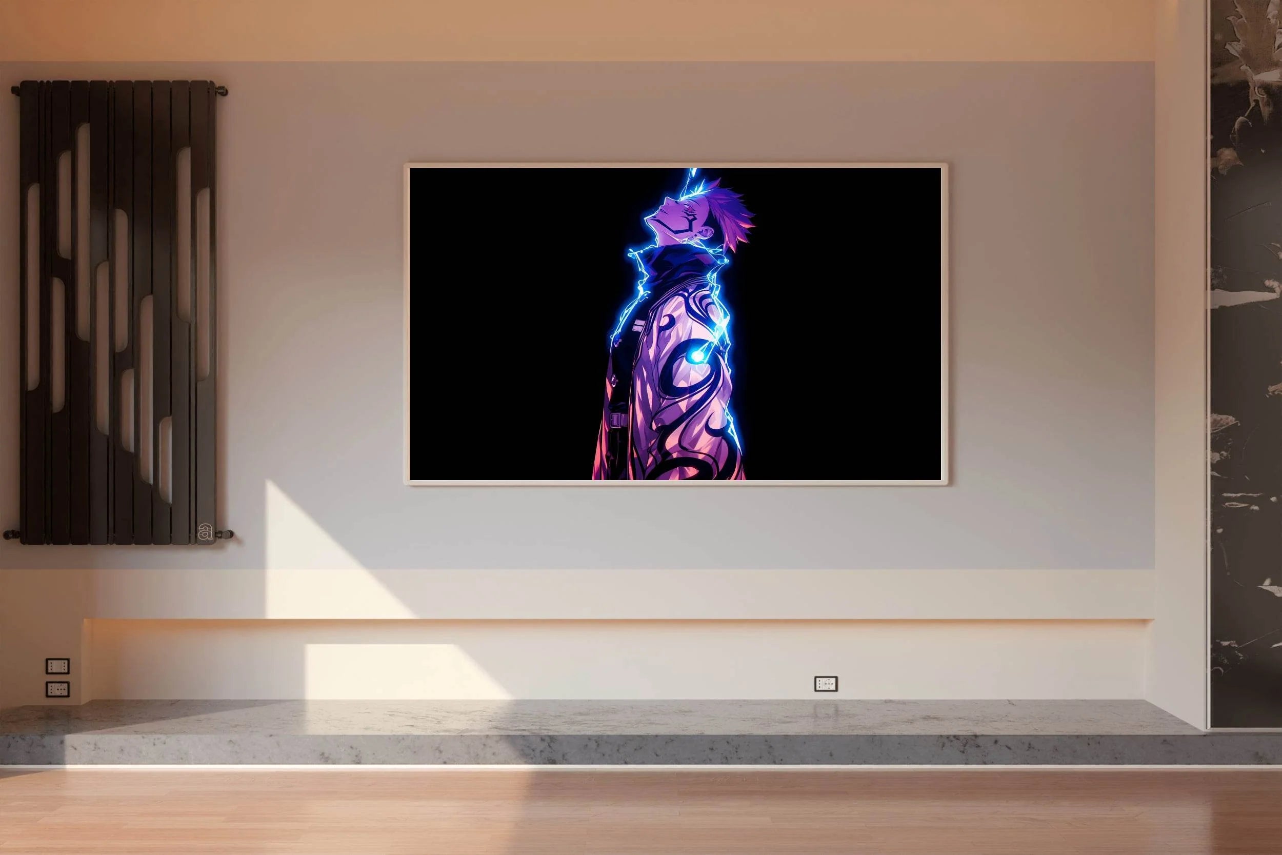 Neon Sukuna Jujutsu Kaisen Anime Wall Art - beink online art store