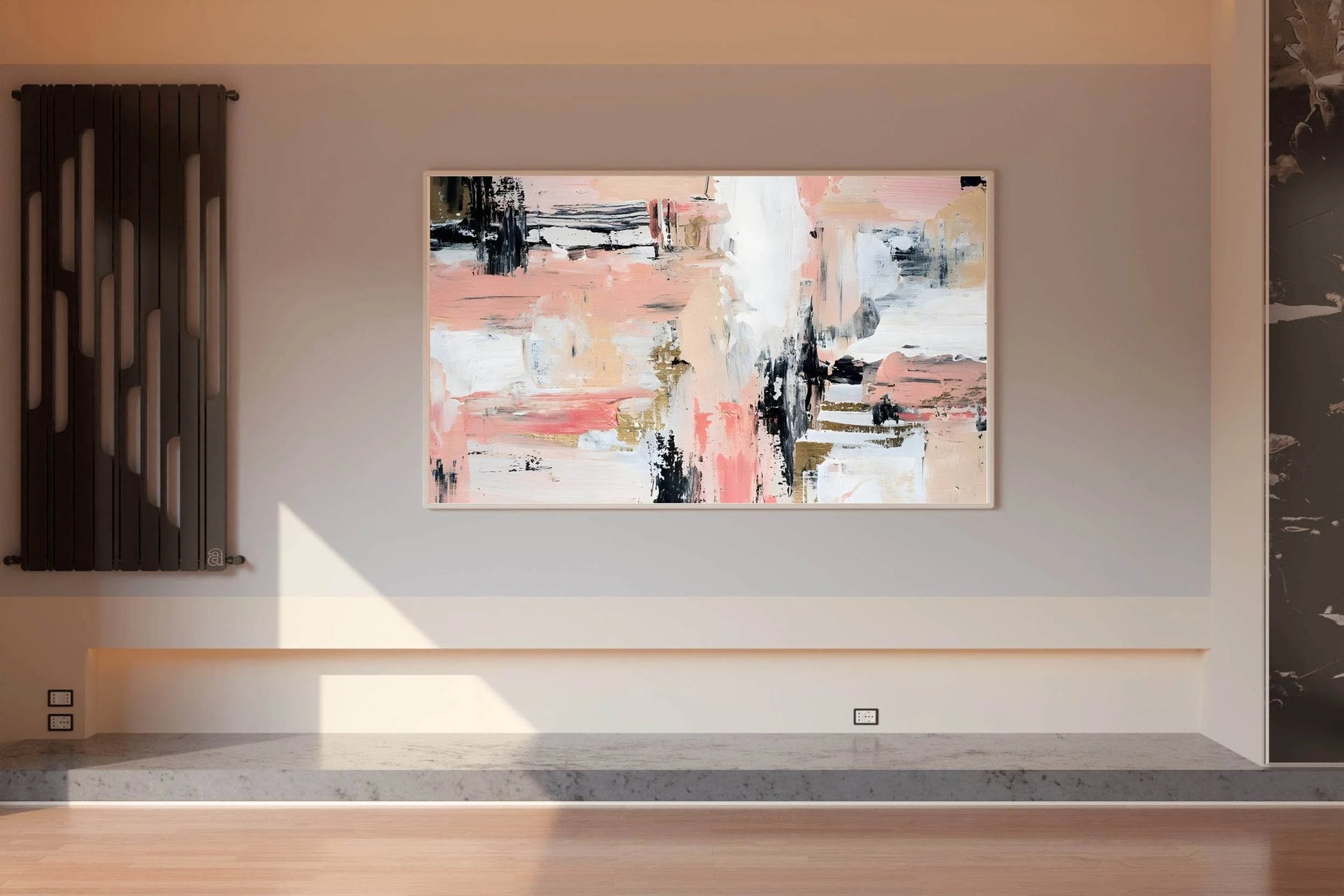 Peachy Keen- Oil Paint Brush Strokes Wall Art - beink online art store