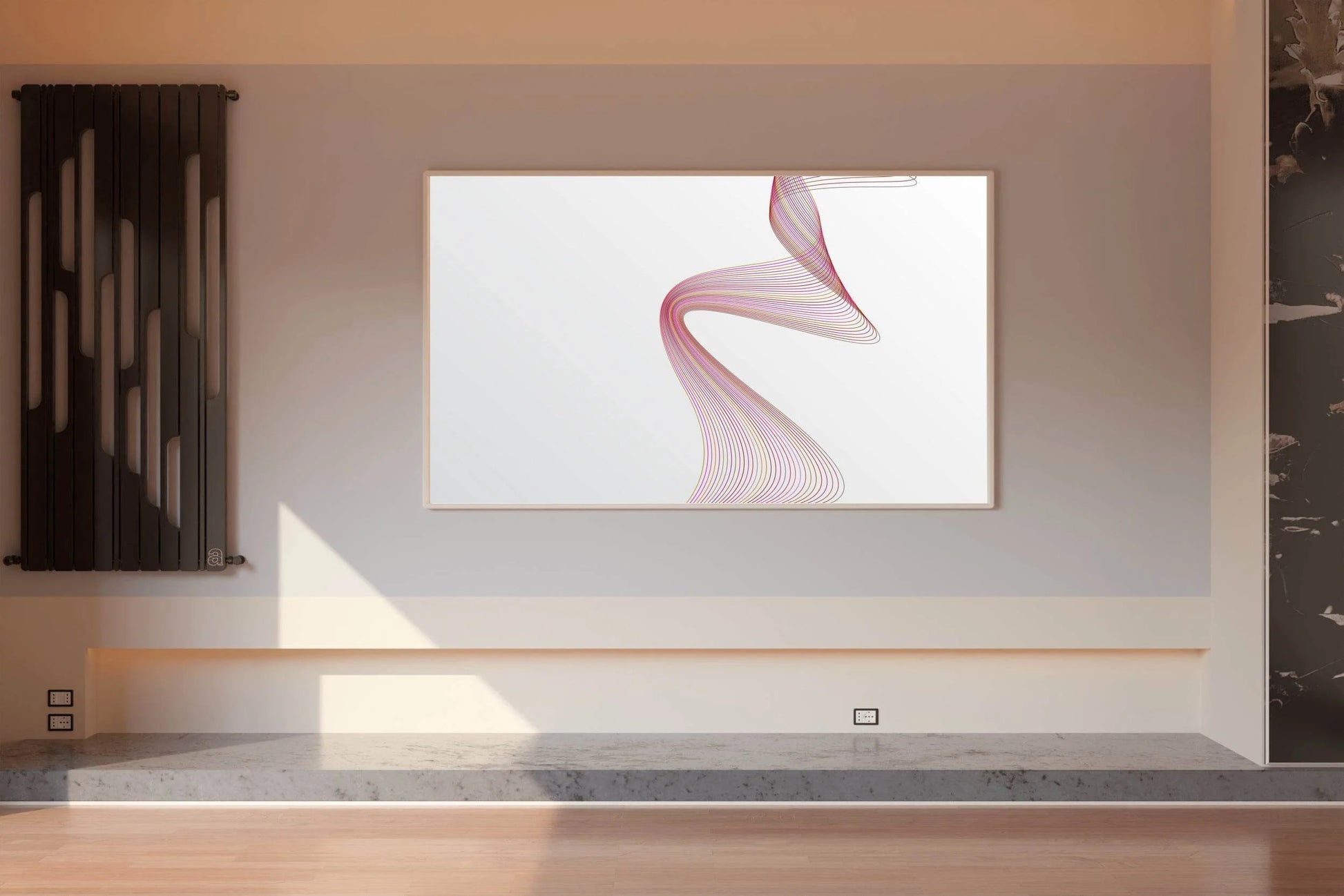 Light Background Technology Waves Lines Abstract Wall Art - beink online art store