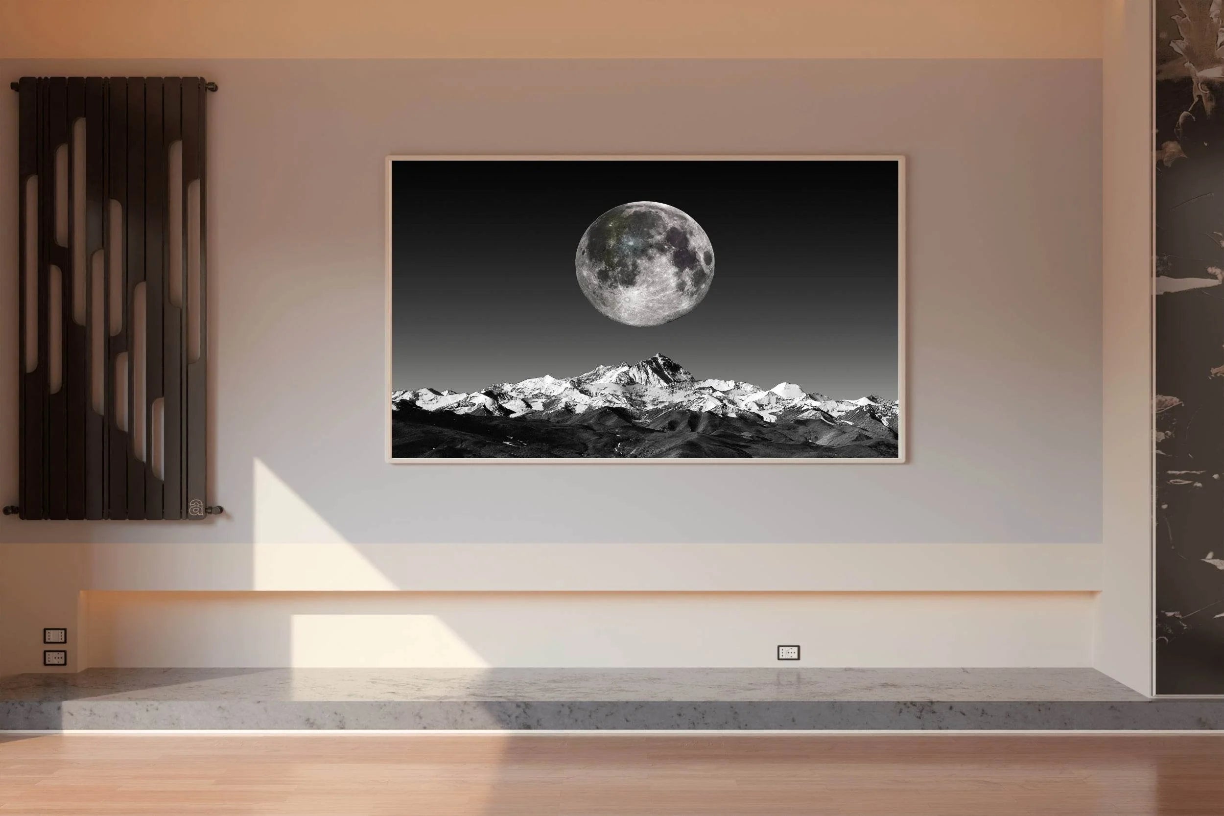 Full Moon Black & White Wall Art - beink online art store