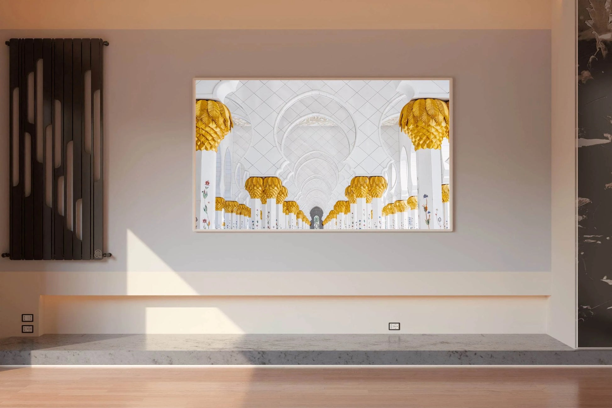 A Symphony of Gold & White Wall Art - beink online art store