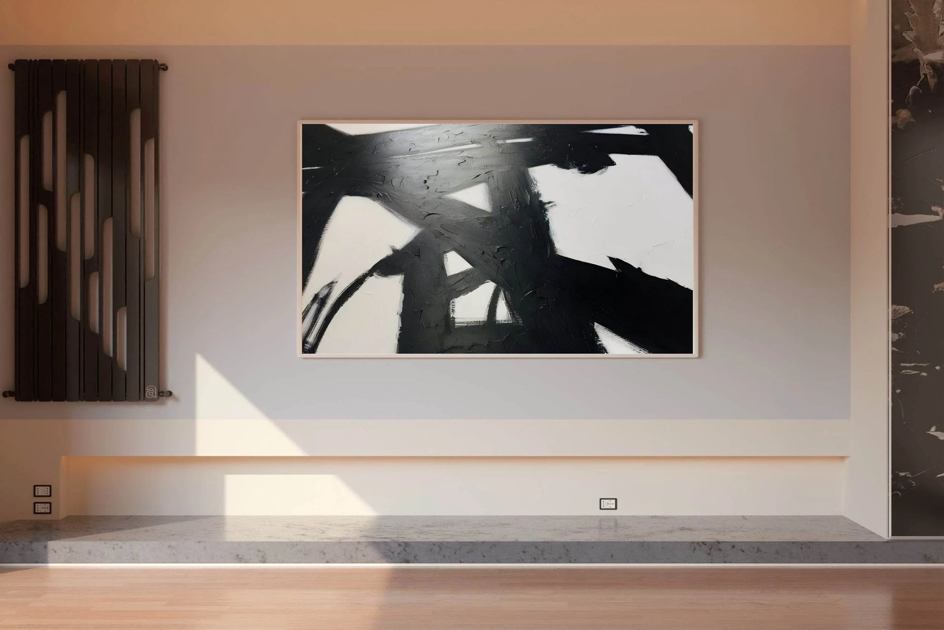 Engergy Pulse Black Brush Strokes Wall Art - beink online art store