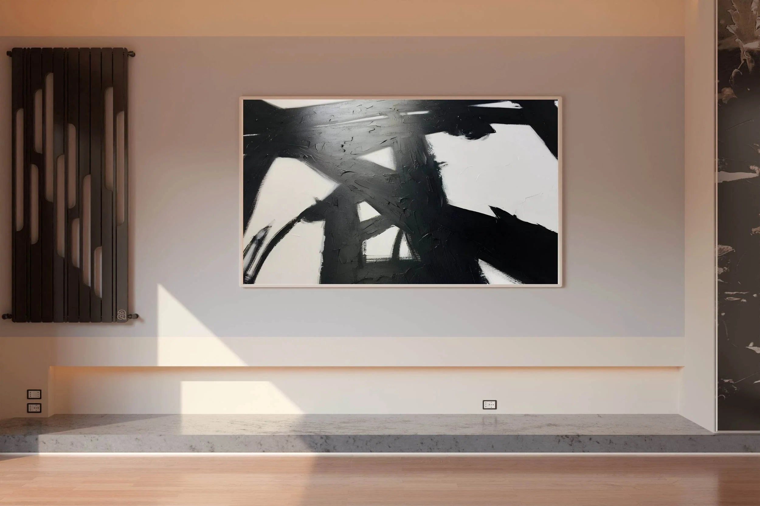 Engergy Pulse Black Brush Strokes Wall Art - beink online art store