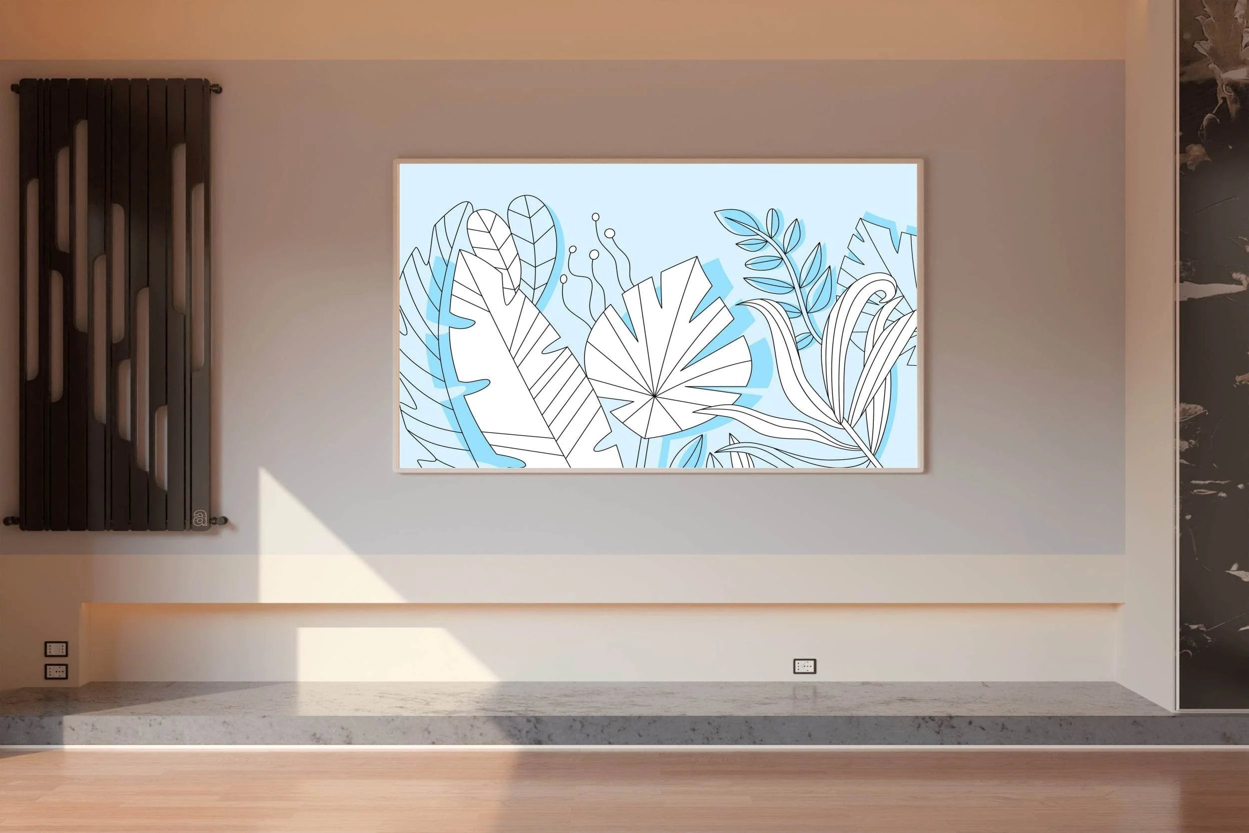 Blue Tropical Leaves Wall Art - beink online art store