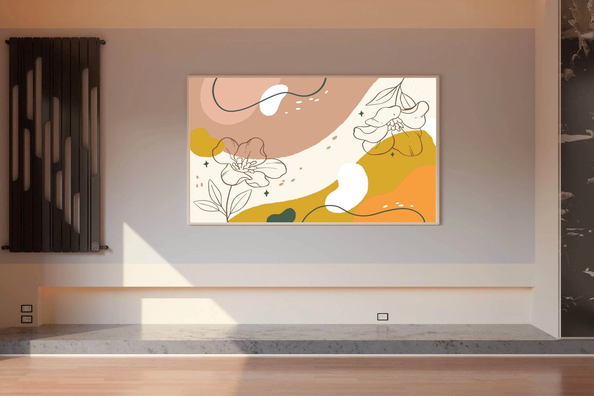 Zinnia Elegans Flower Leaves Wall Art - beink online art store