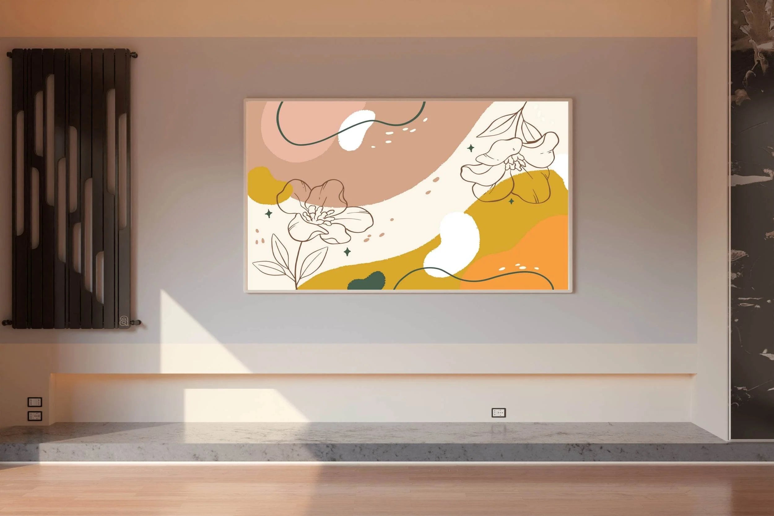 Zinnia Elegans Flower Leaves Wall Art - beink online art store