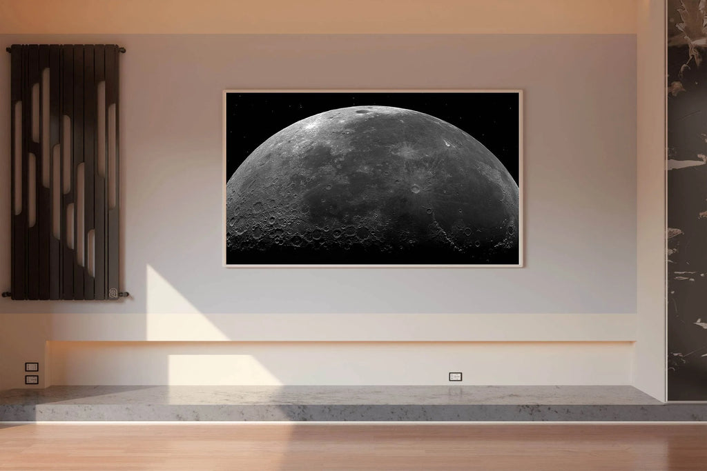 Moon Closeup Black & White Wall Art - beink online art store