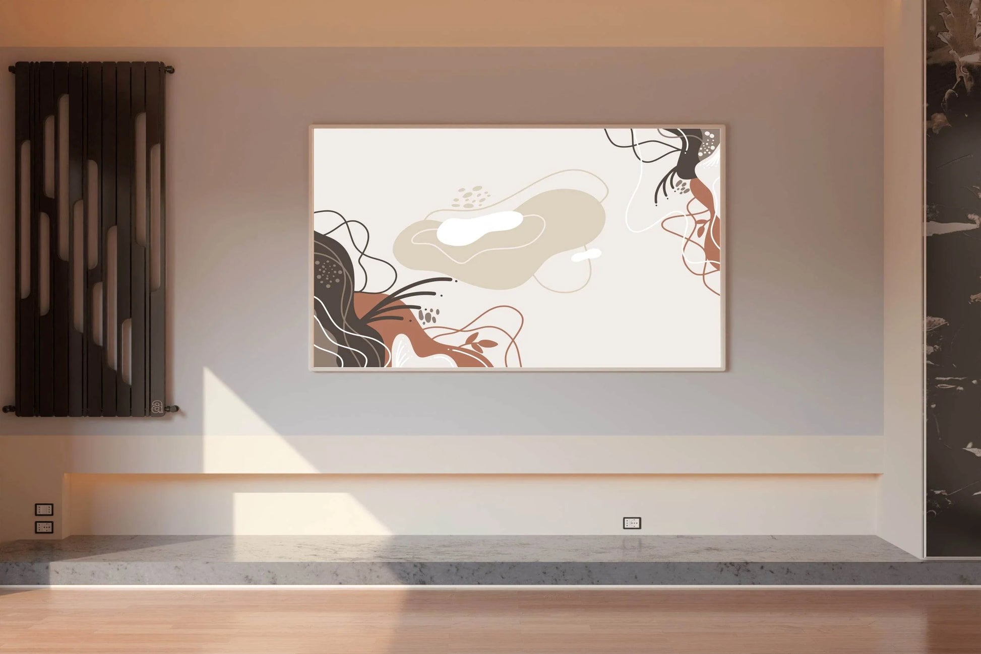 Drawing of Soft Plant Vector Abstract Wall Art - beink online art store