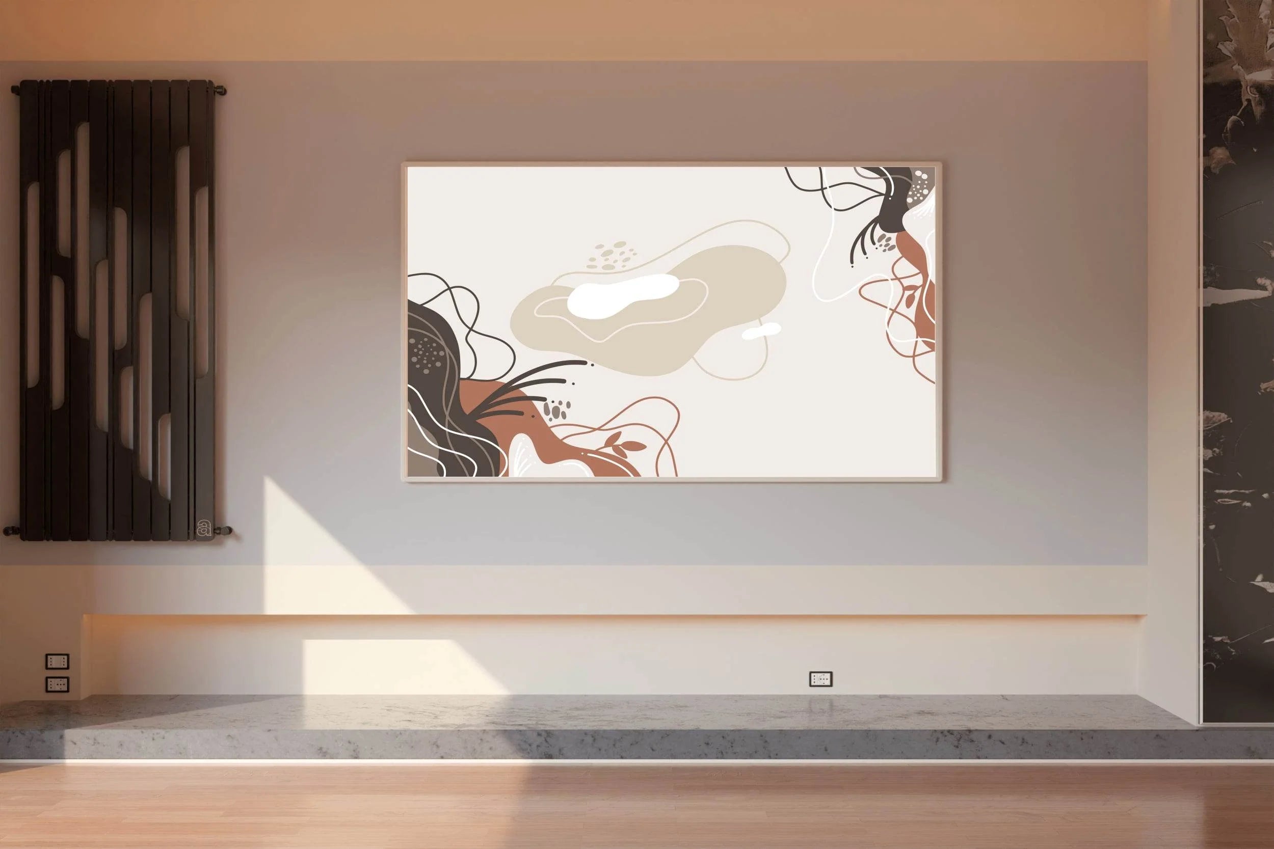 Drawing of Soft Plant Vector Abstract Wall Art - beink online art store
