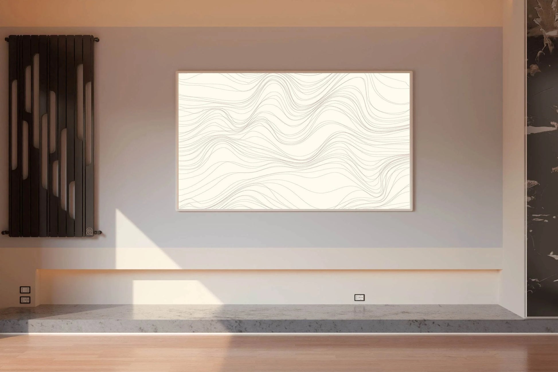 Light Background Wavy Lines Abstract Wall Art - beink online art store
