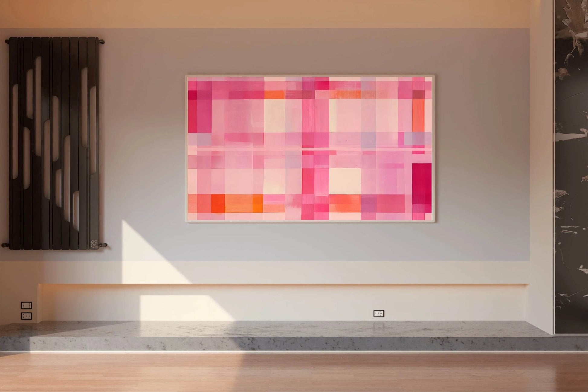 Grid of Squares in Shades of Pink and Orange - beink online art store