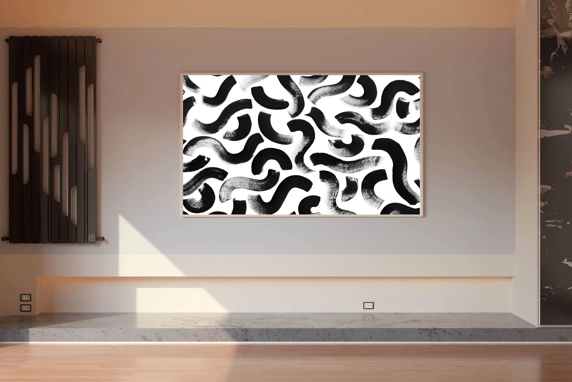 Black Paint Seamless Brush Strokes Wall Art - beink online art store