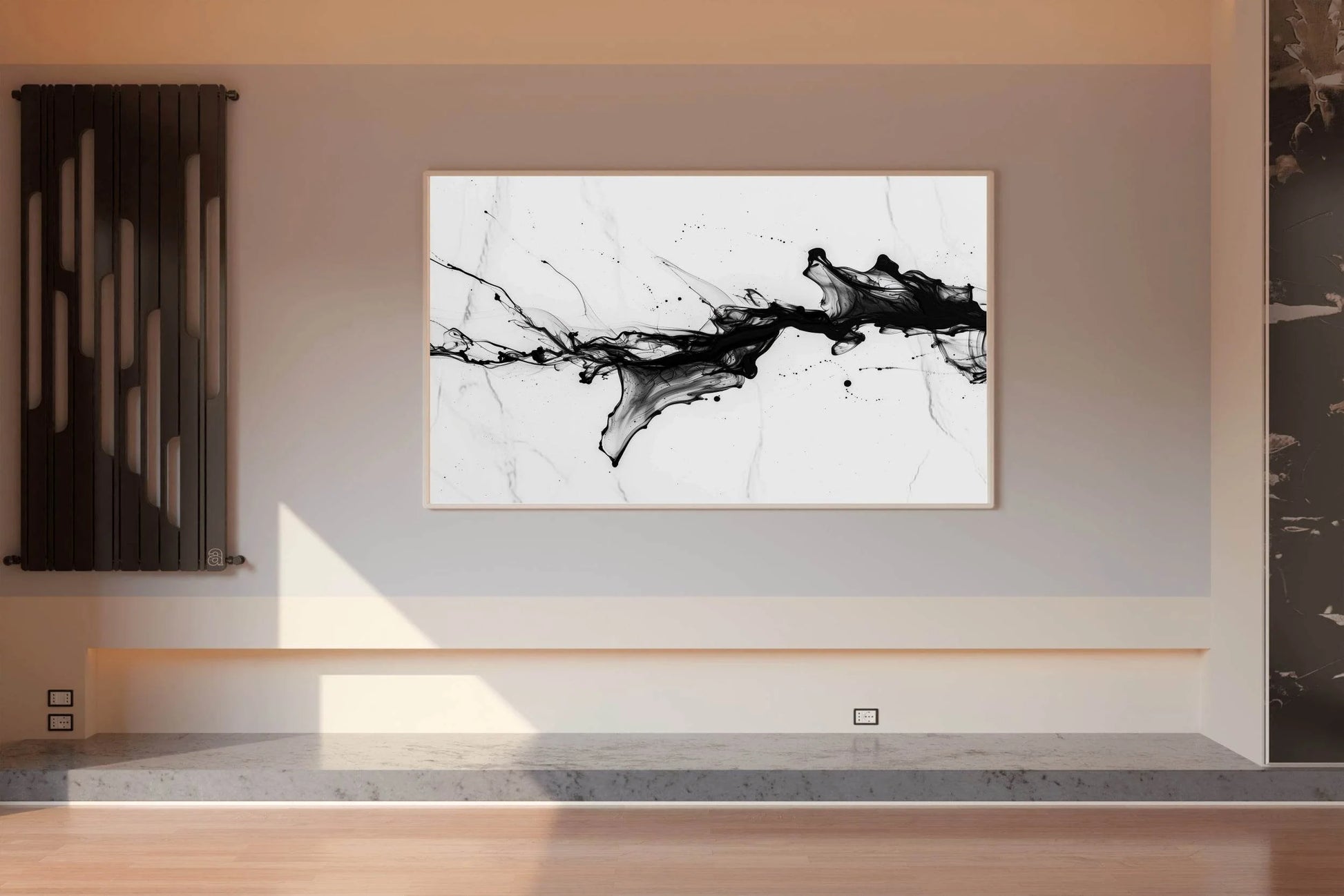 Black Fluid Ink Dance Modern Wall Art - beink online art store