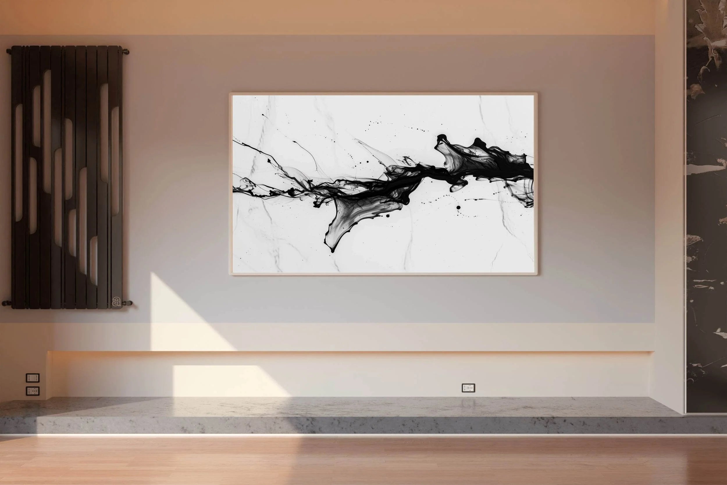 Black Fluid Ink Dance Modern Wall Art - beink online art store