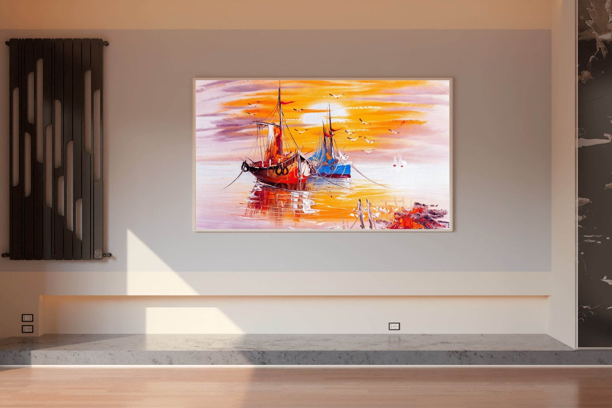 Watercolor Painting of Cargo Ship Wall Art - beink online art store