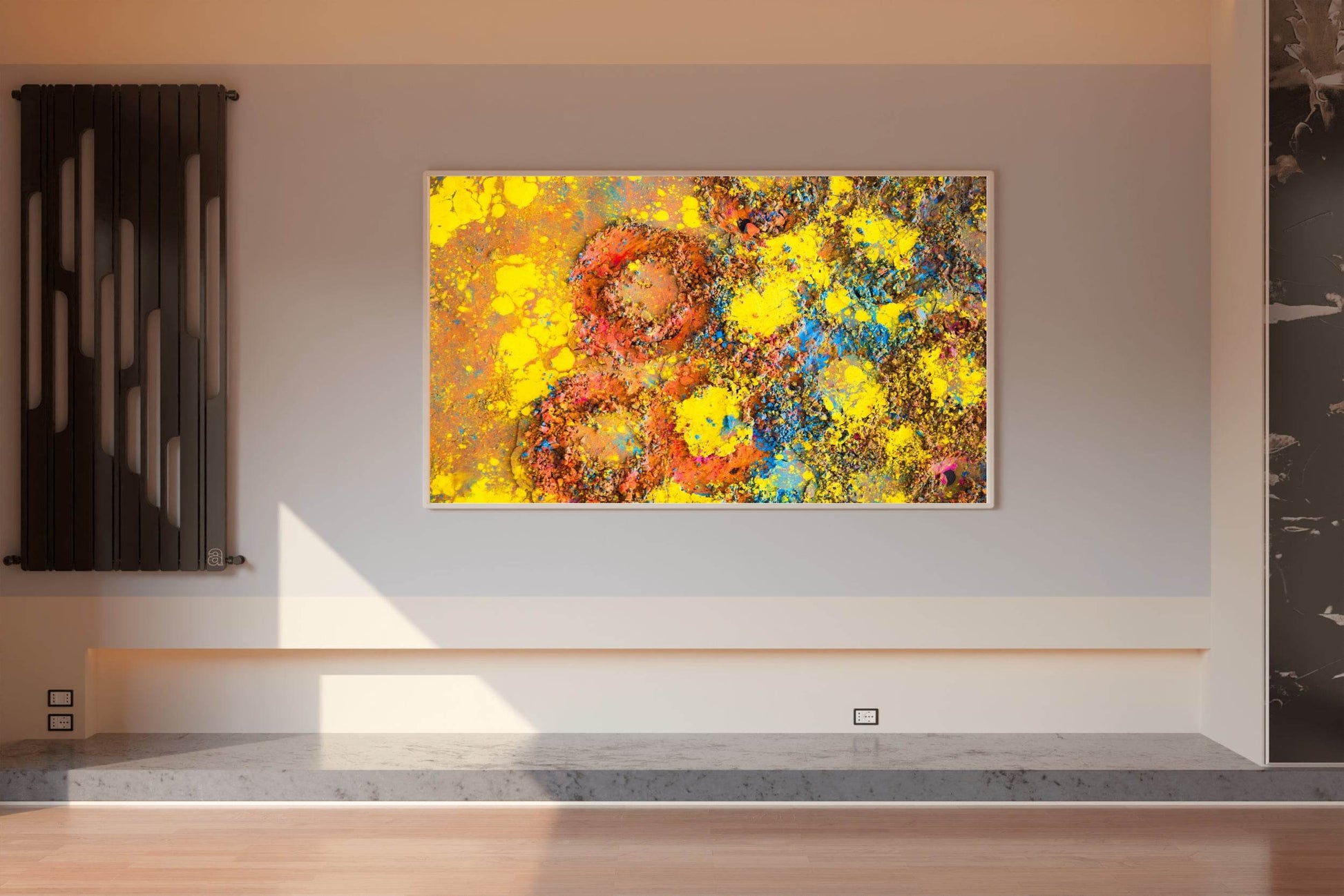 Round Prints on Painted Surface Abstract Wall Art - beink online art store