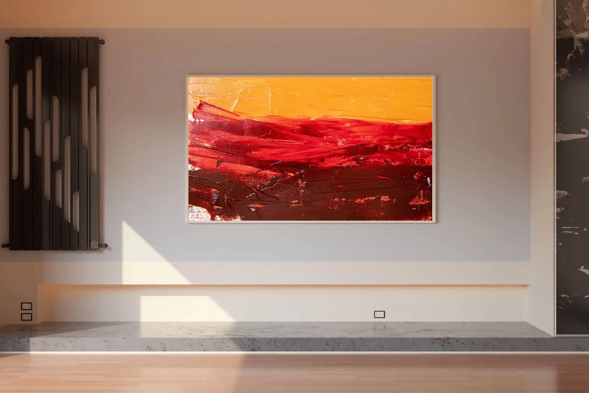 Crimson Oil Painting Abstract Wall Art - beink online art store