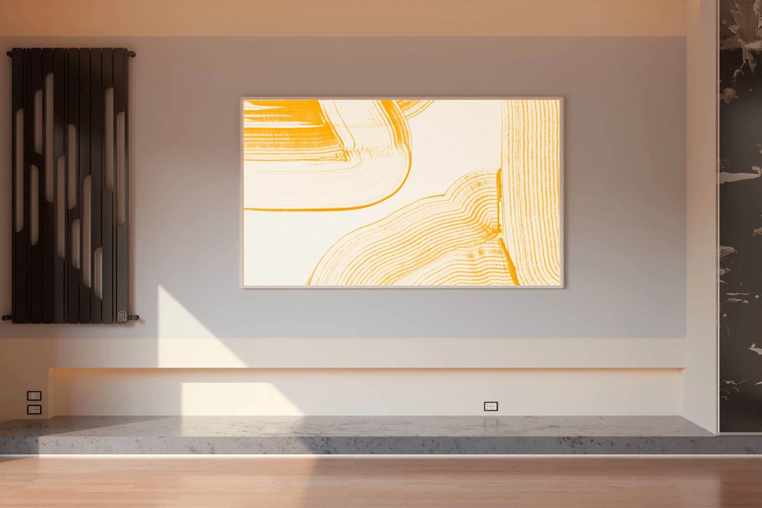 Yellow Brush Strokes Abstract Wall Art - beink online art store