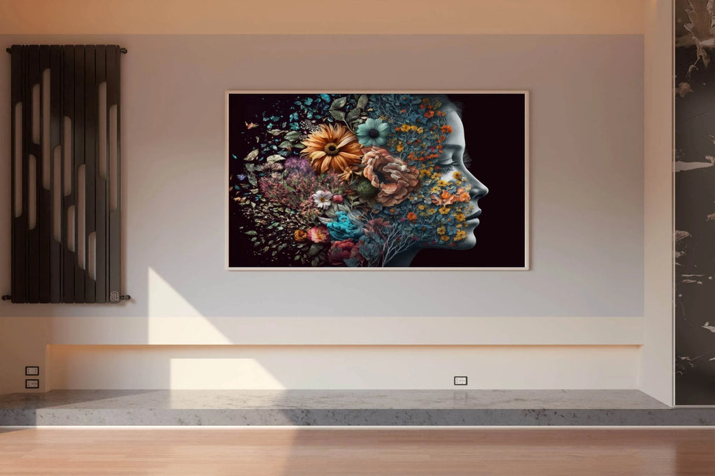 Women Face With Flowers Digital Art - beink online art store