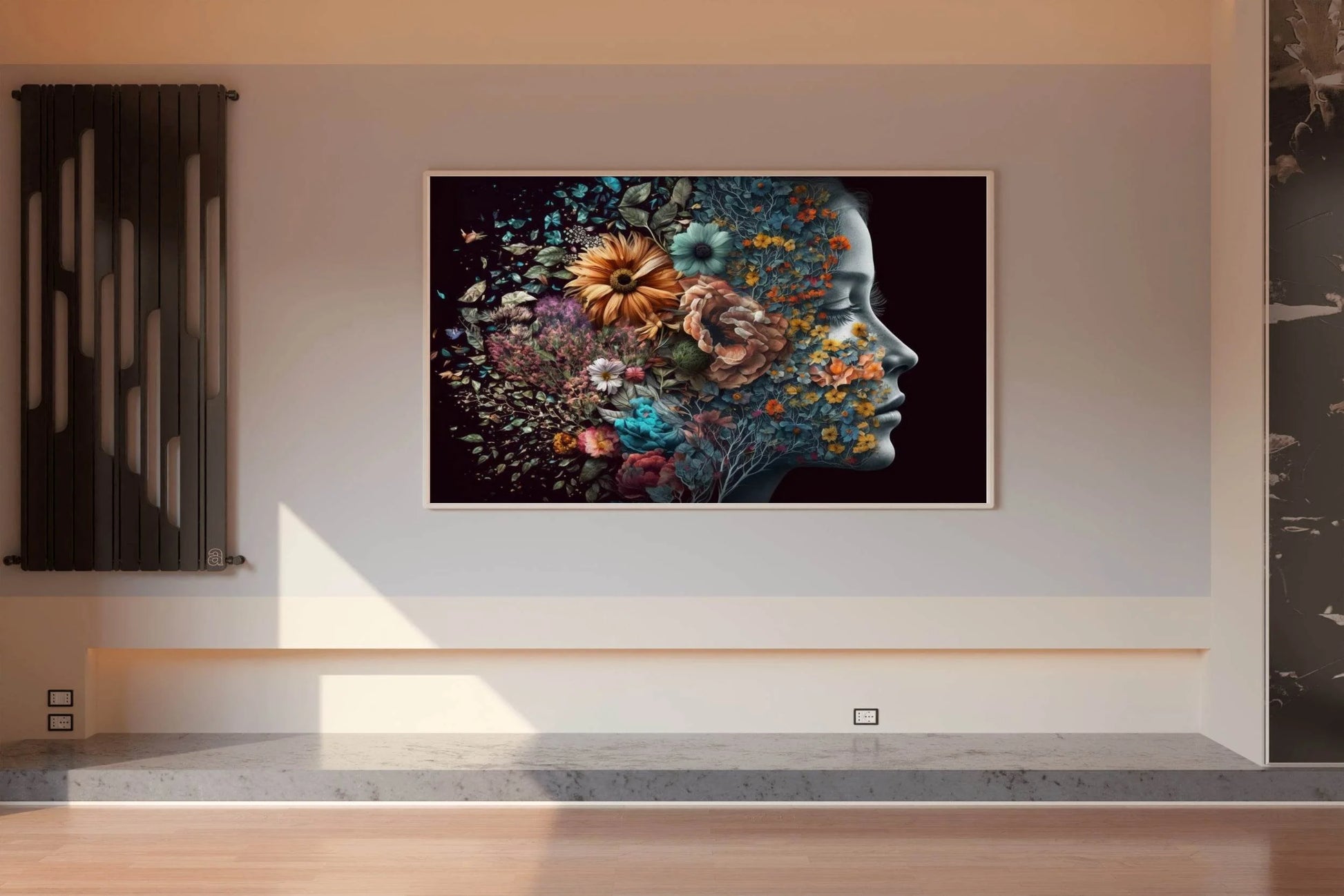Women Face With Flowers Digital Art - beink online art store