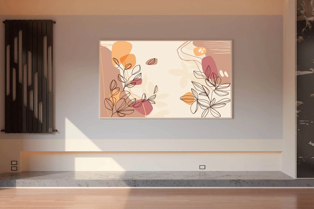 African Daisy Flower Branch Wall Art - beink online art store