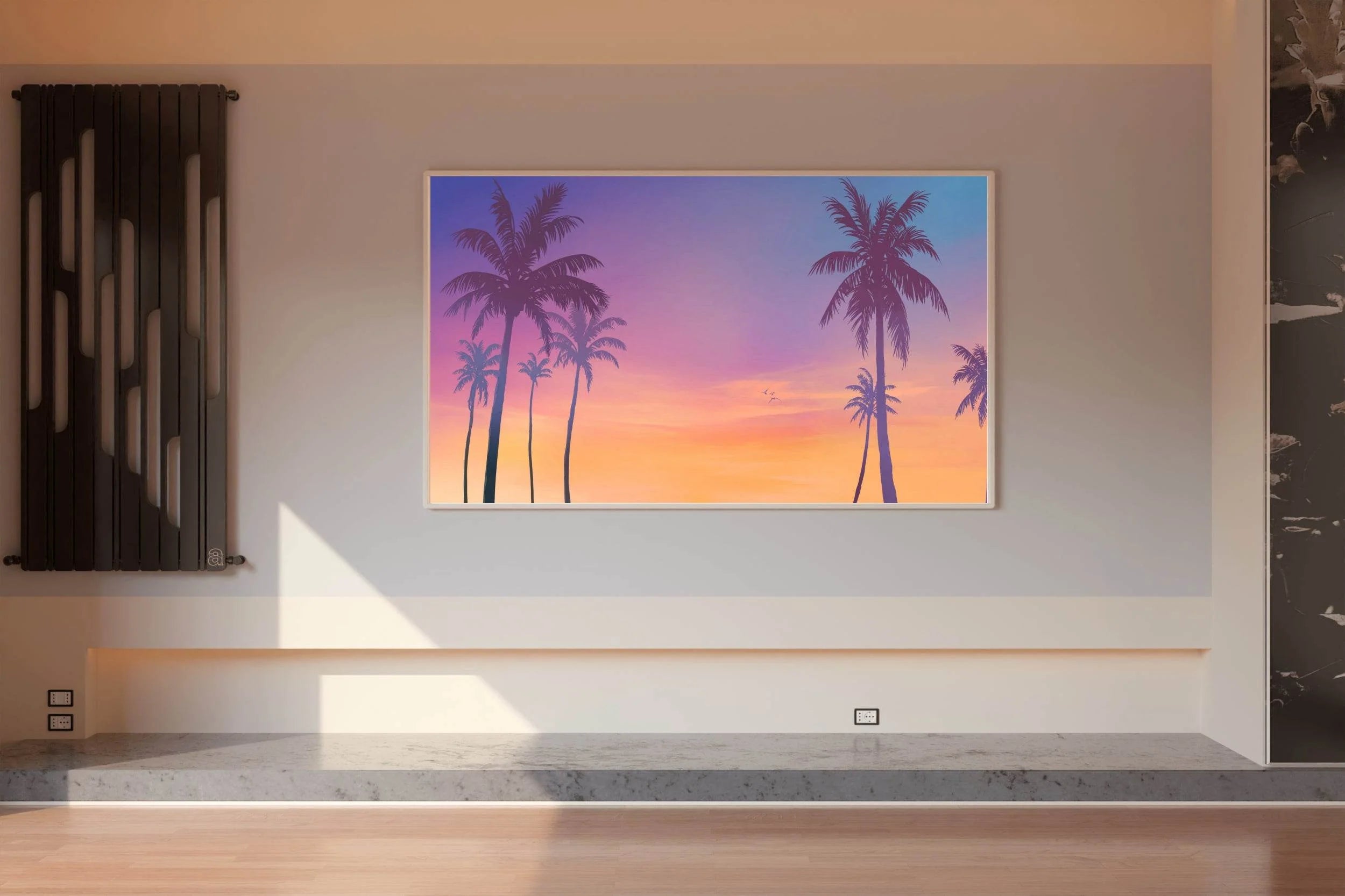 Palm Trees With Sunset Gaming Wall Art - beink online art store
