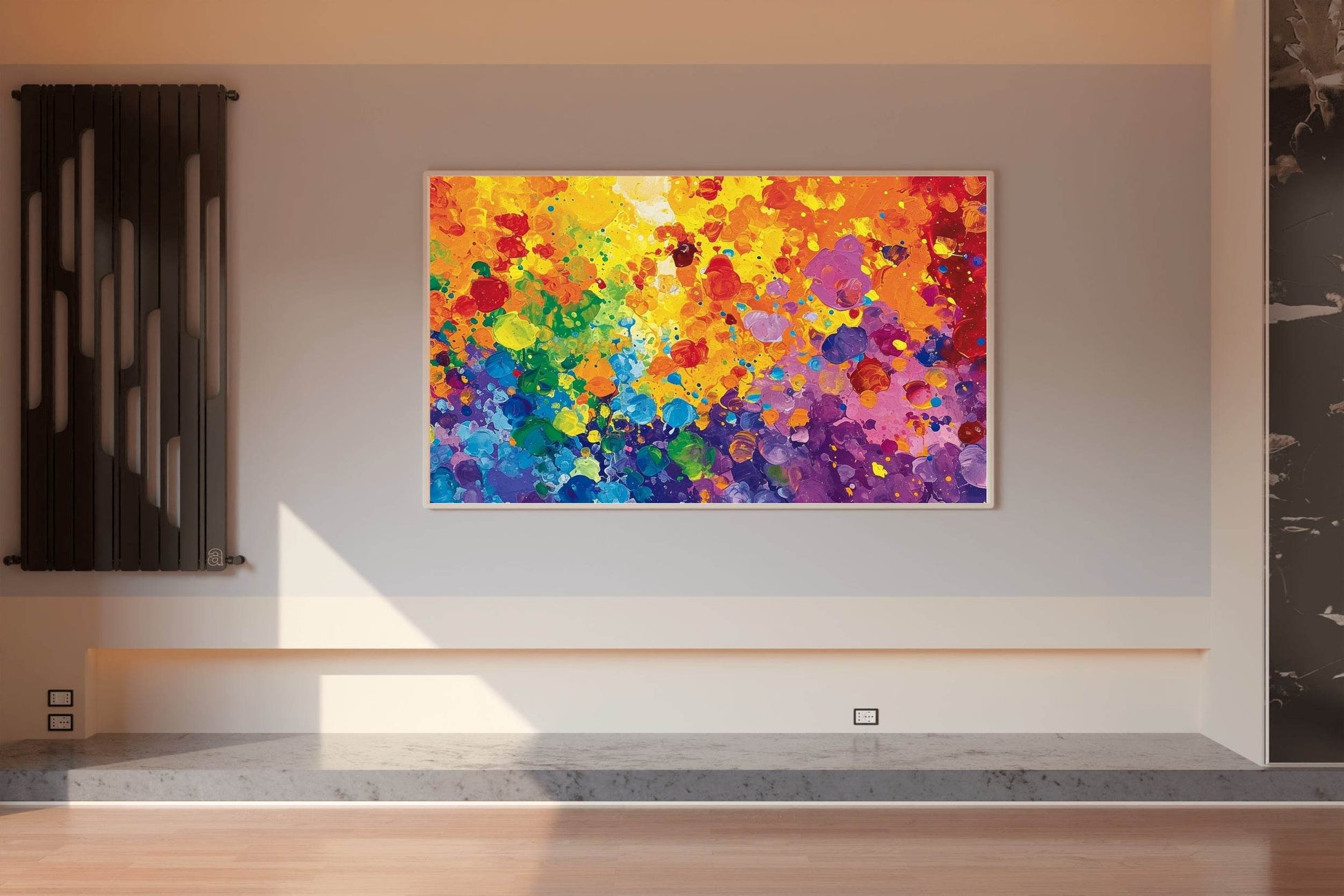Multicolors Abstract of Paint Splattered on Canvas - beink online art store