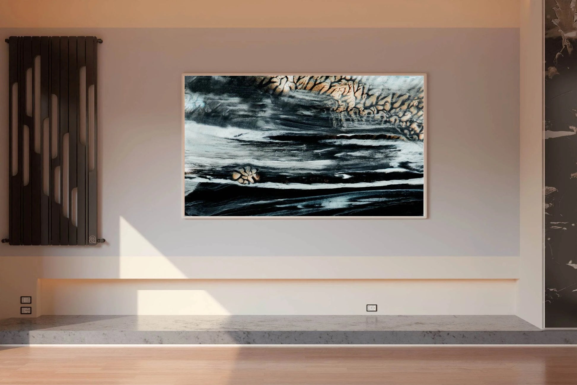 Dark Textured Oil Painting Abstract Wall Art - beink online art store
