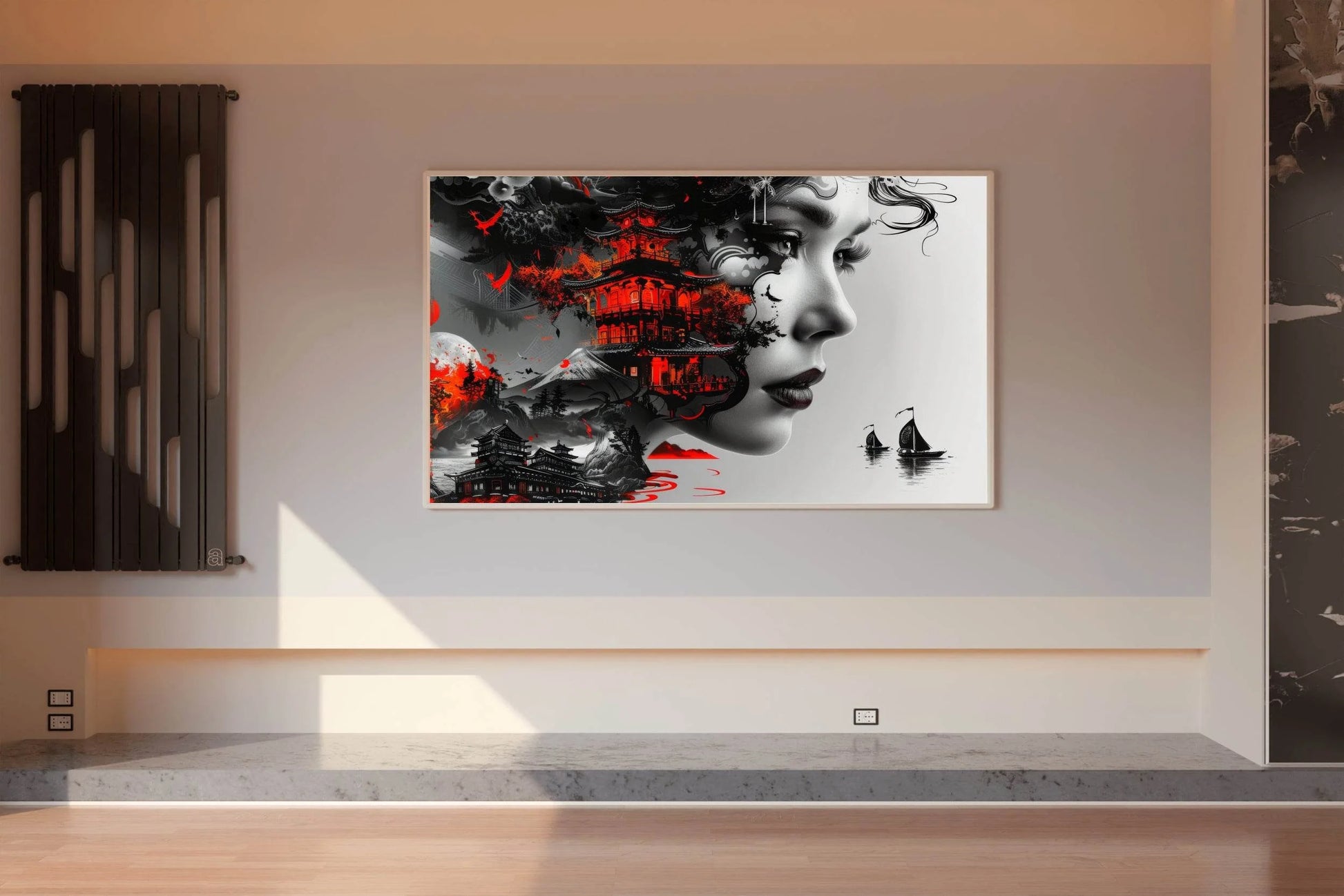 Painting of House With Boats and Beauty Digital Art - beink online art store