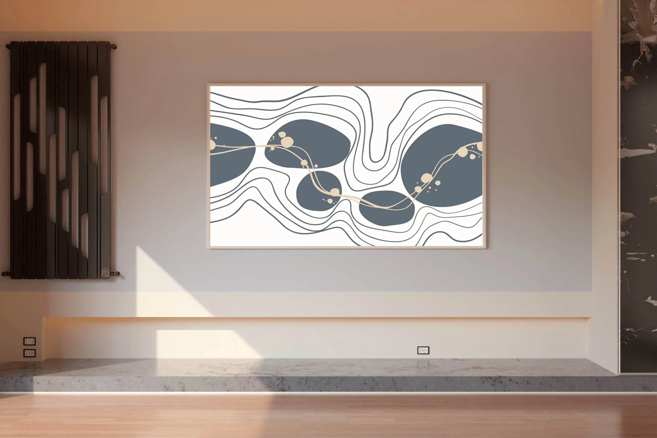 Wavy Handdrawn Shape Abstract Wall Art - beink online art store