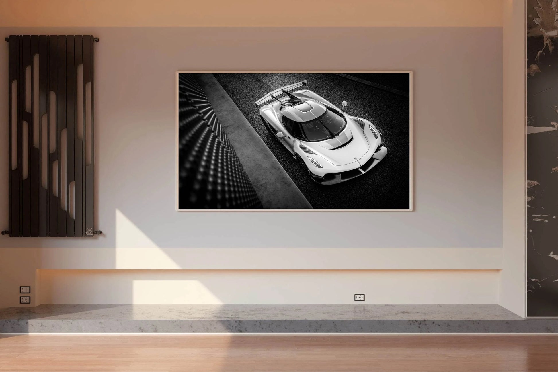 Koenigsegg Jesko Sport Car Black & White Wall Art - beink online art store