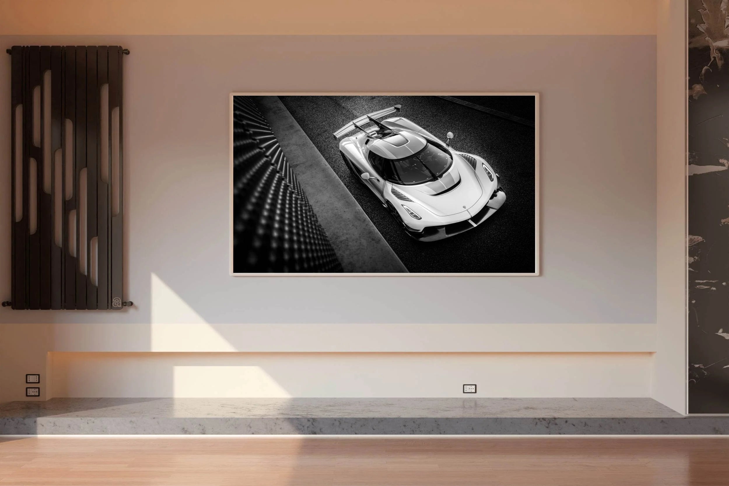 Koenigsegg Jesko Sport Car Black & White Wall Art - beink online art store
