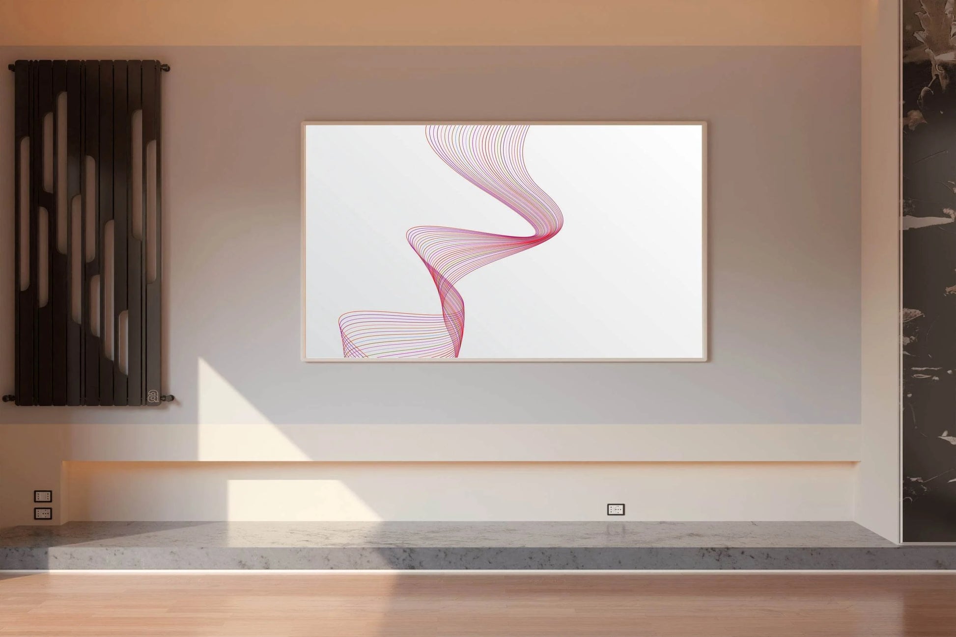 Pink Technology Line Wave Abstract Wall Art - beink online art store