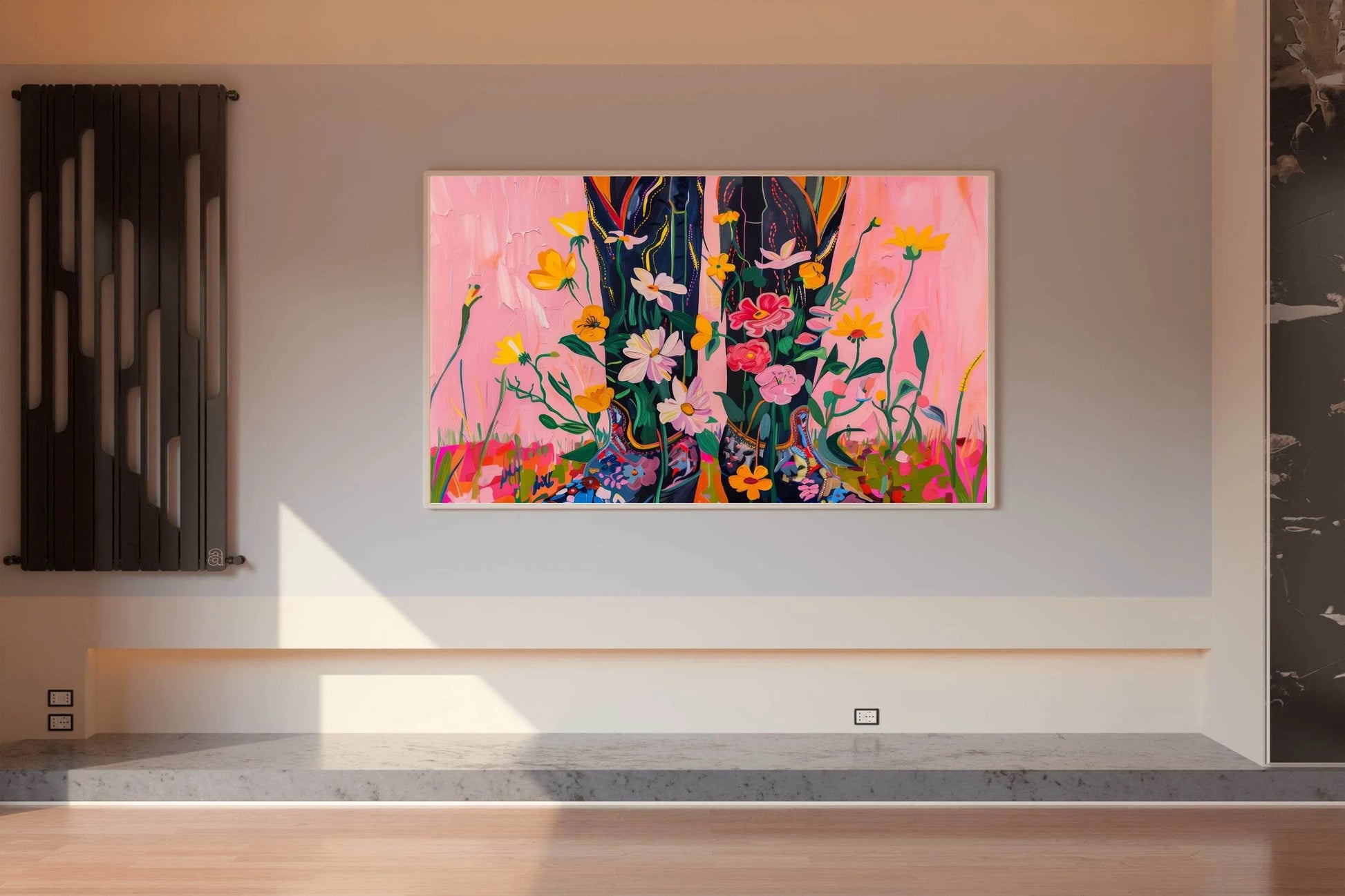 Cowboy Boots in Beautiful Blooms Wall Art - beink online art store