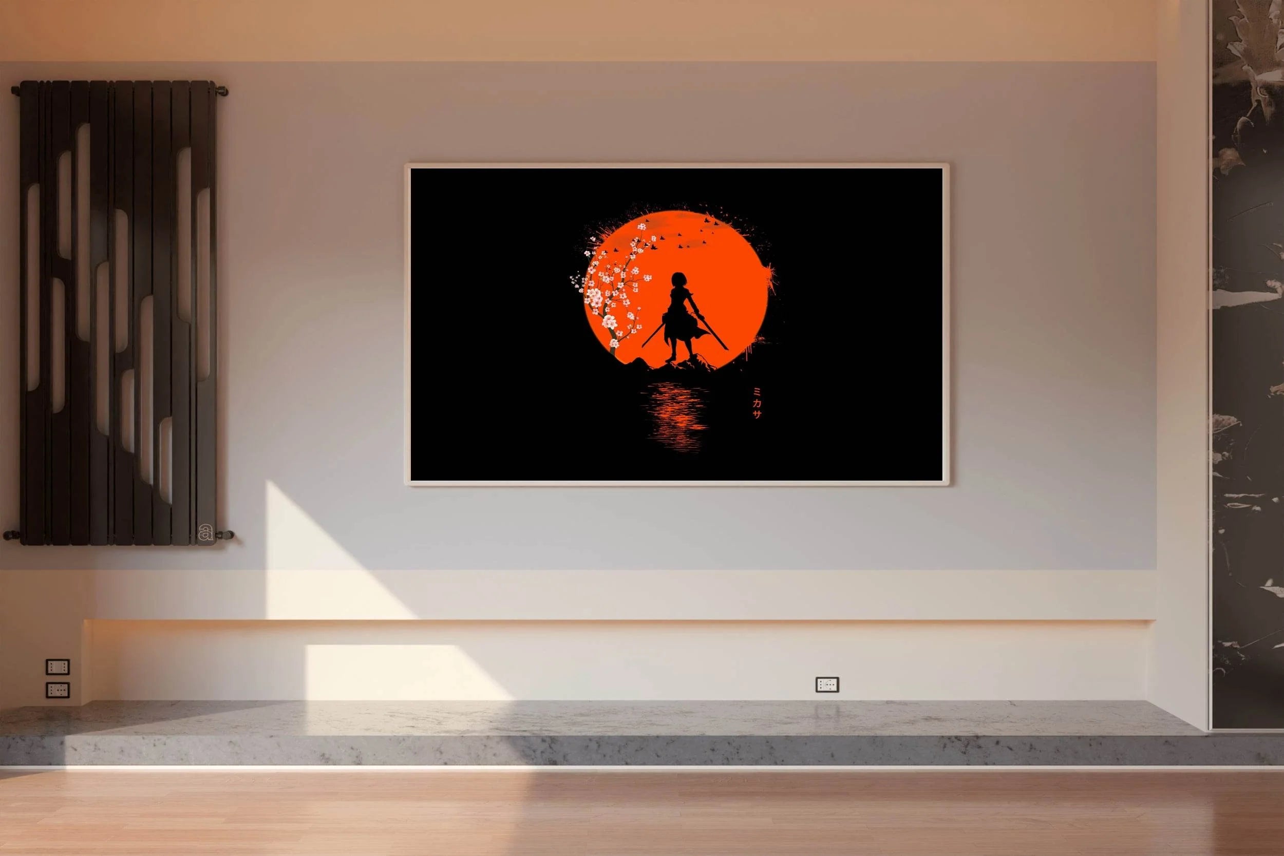 Mikasa Ackerman, Attack on titan, Black Blackground Anime Wall Art - beink online art store